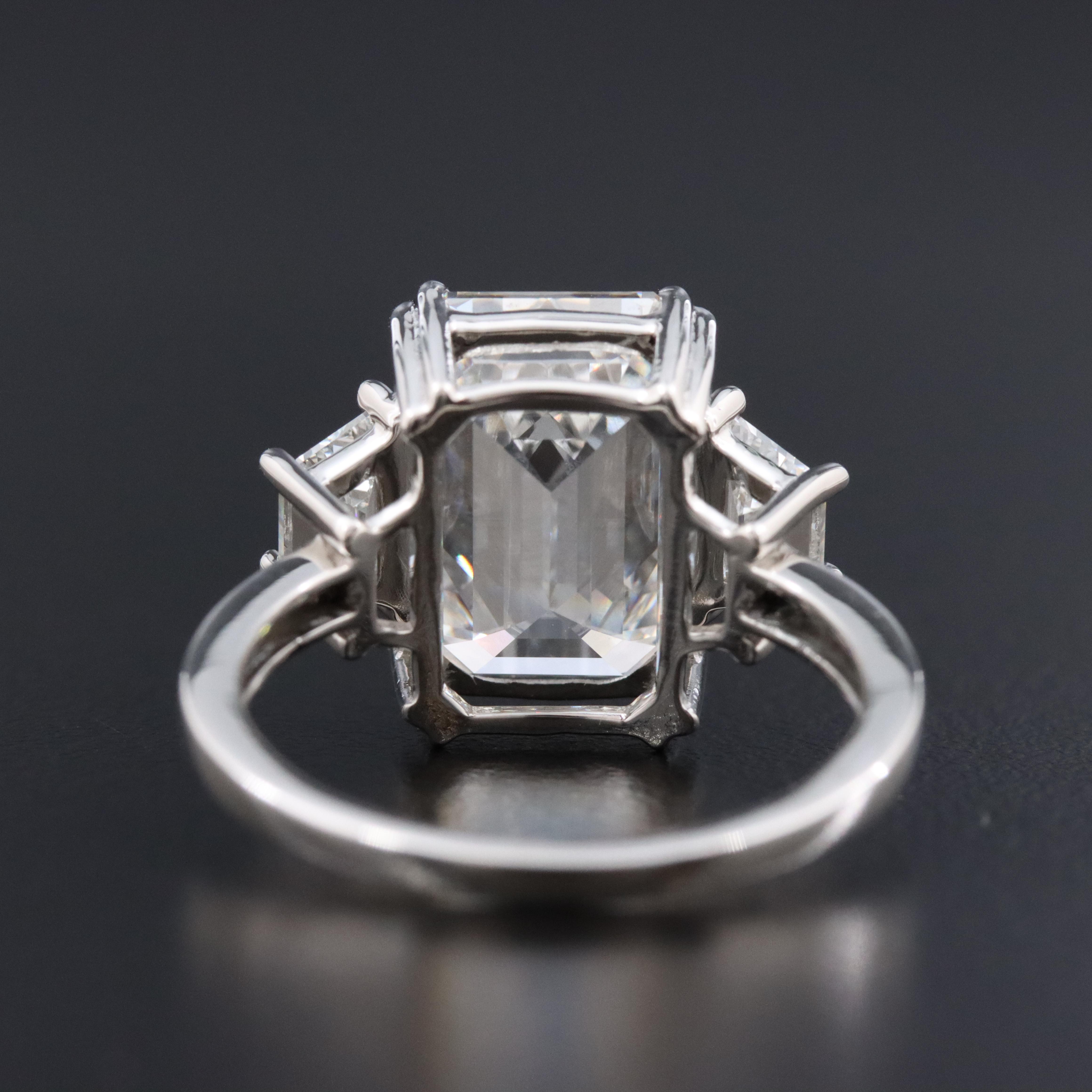 Platinum 7.02 CTW Lab Grown Diamond Ring with IGI Report