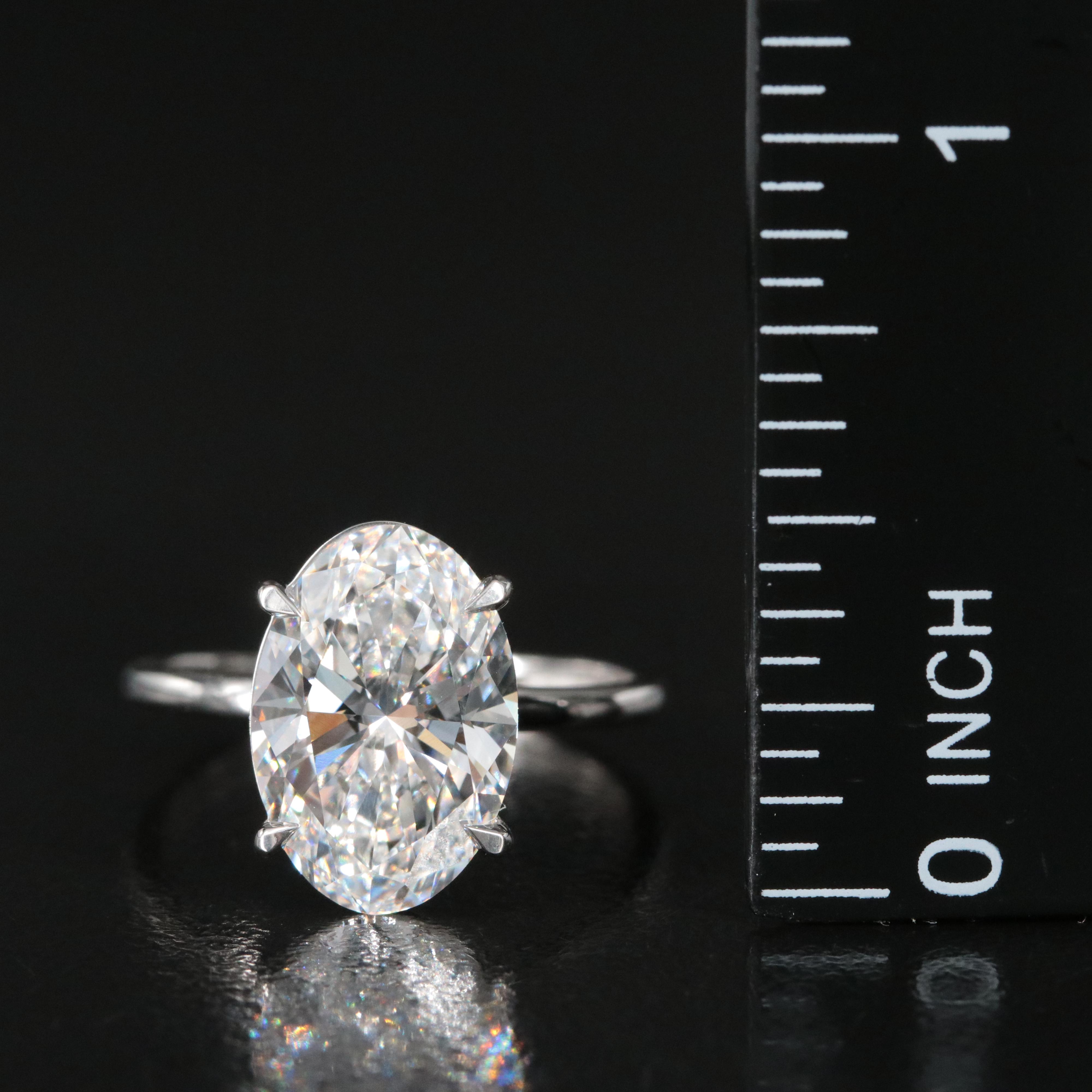 Platinum 4.22 CT Lab Grown Diamond Solitaire Ring with IGI Report