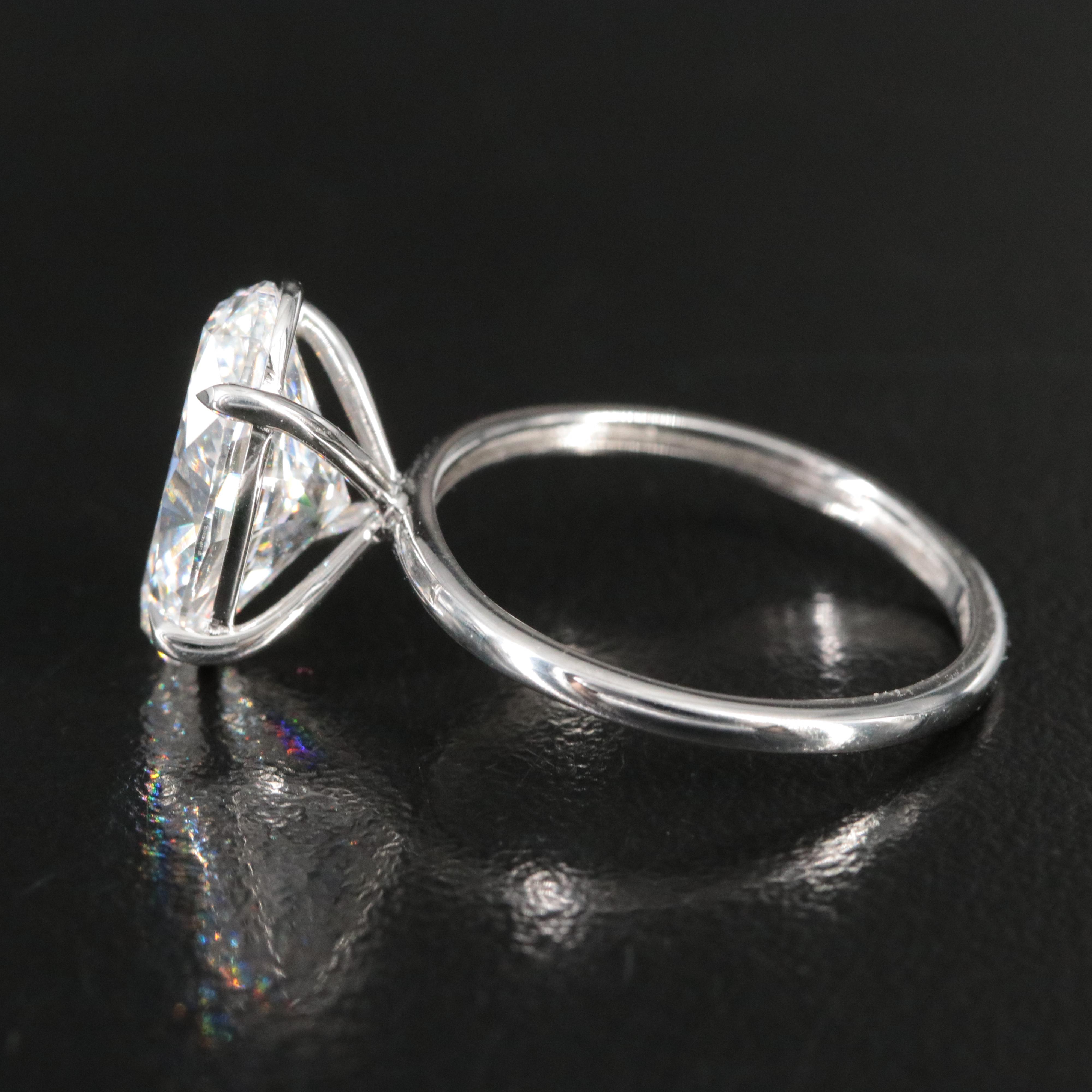 Platinum 4.22 CT Lab Grown Diamond Solitaire Ring with IGI Report