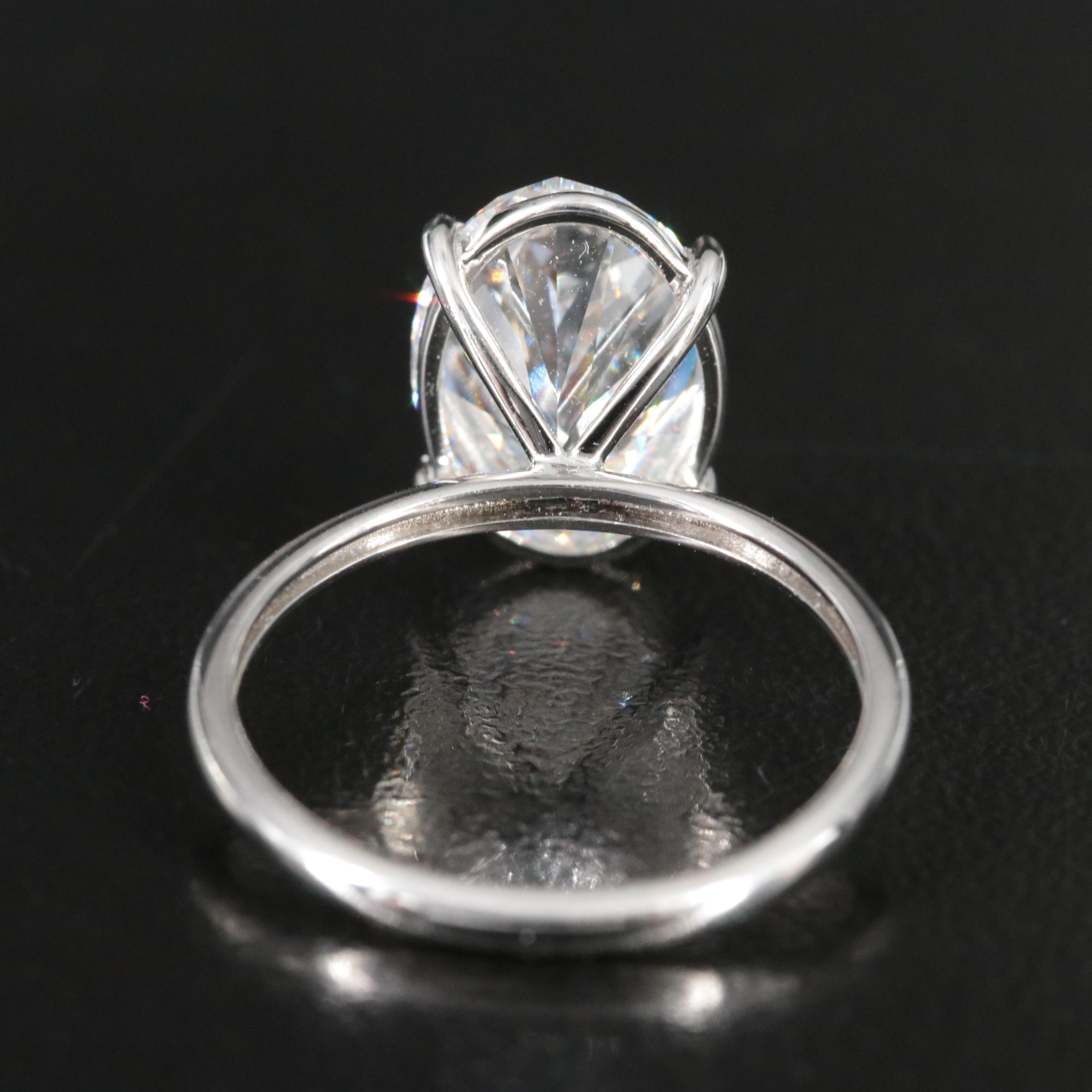 Platinum 4.22 CT Lab Grown Diamond Solitaire Ring with IGI Report