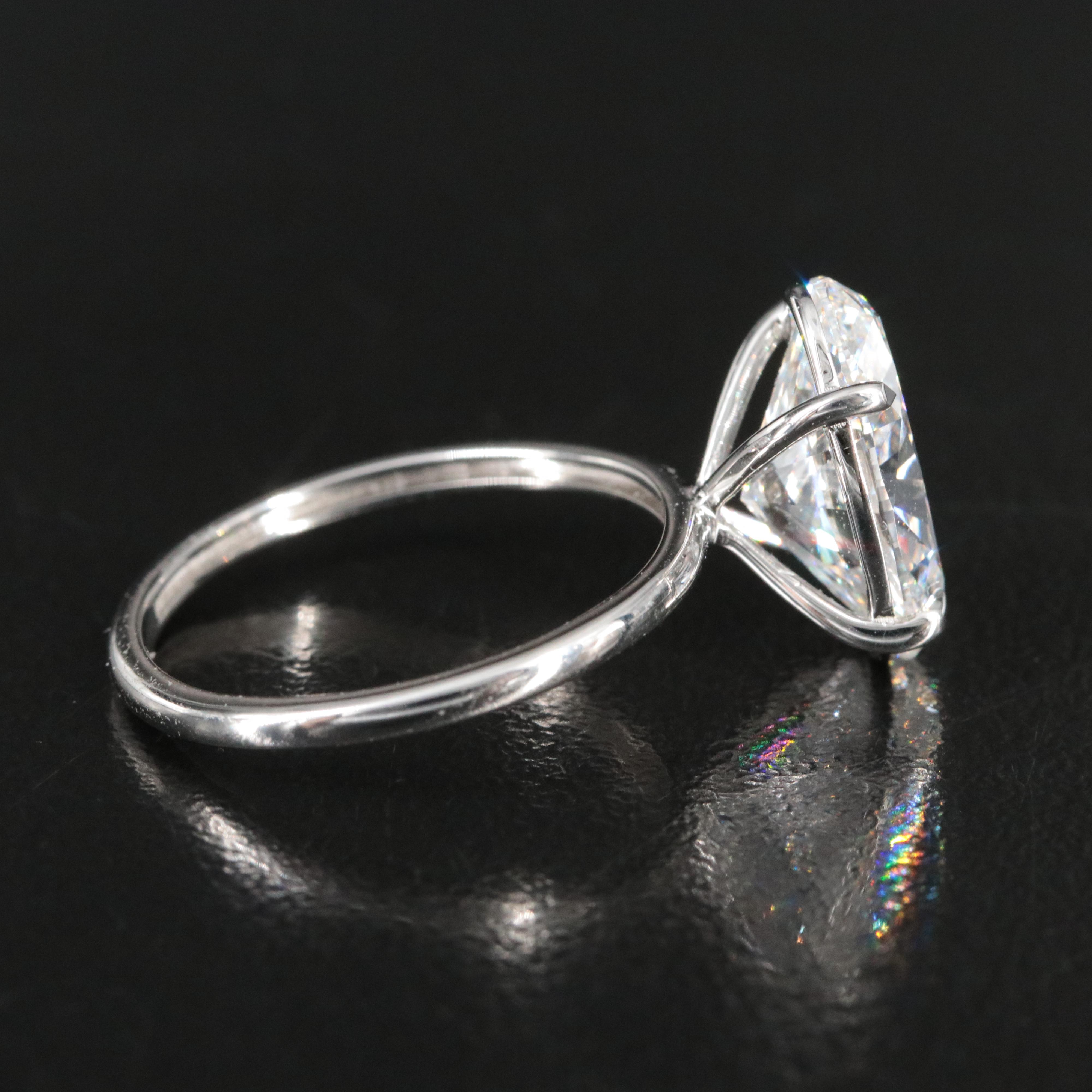 Platinum 4.22 CT Lab Grown Diamond Solitaire Ring with IGI Report