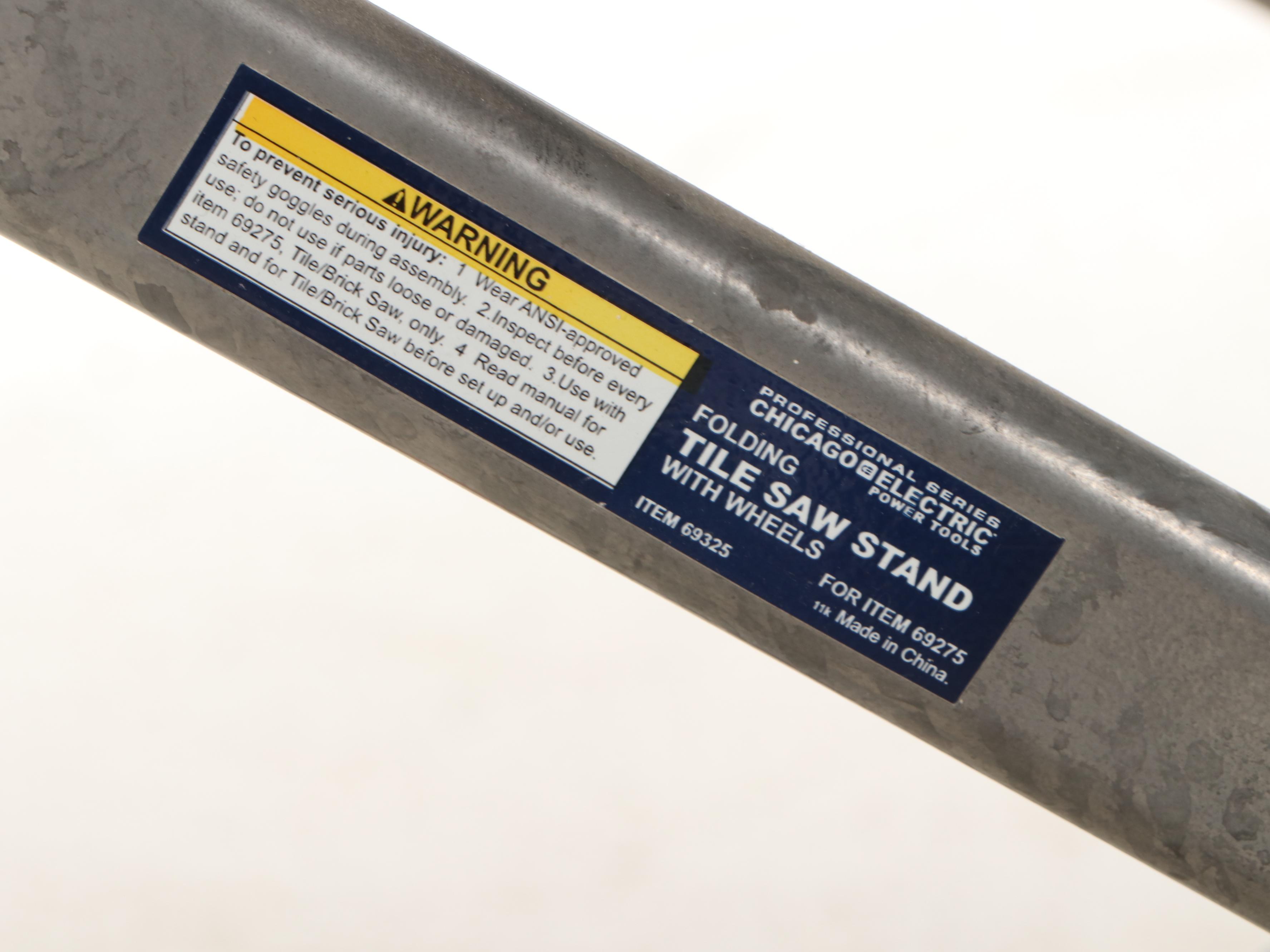 Chicago Electric 10-Inch Wet/Tile and Brick Saw with Stand