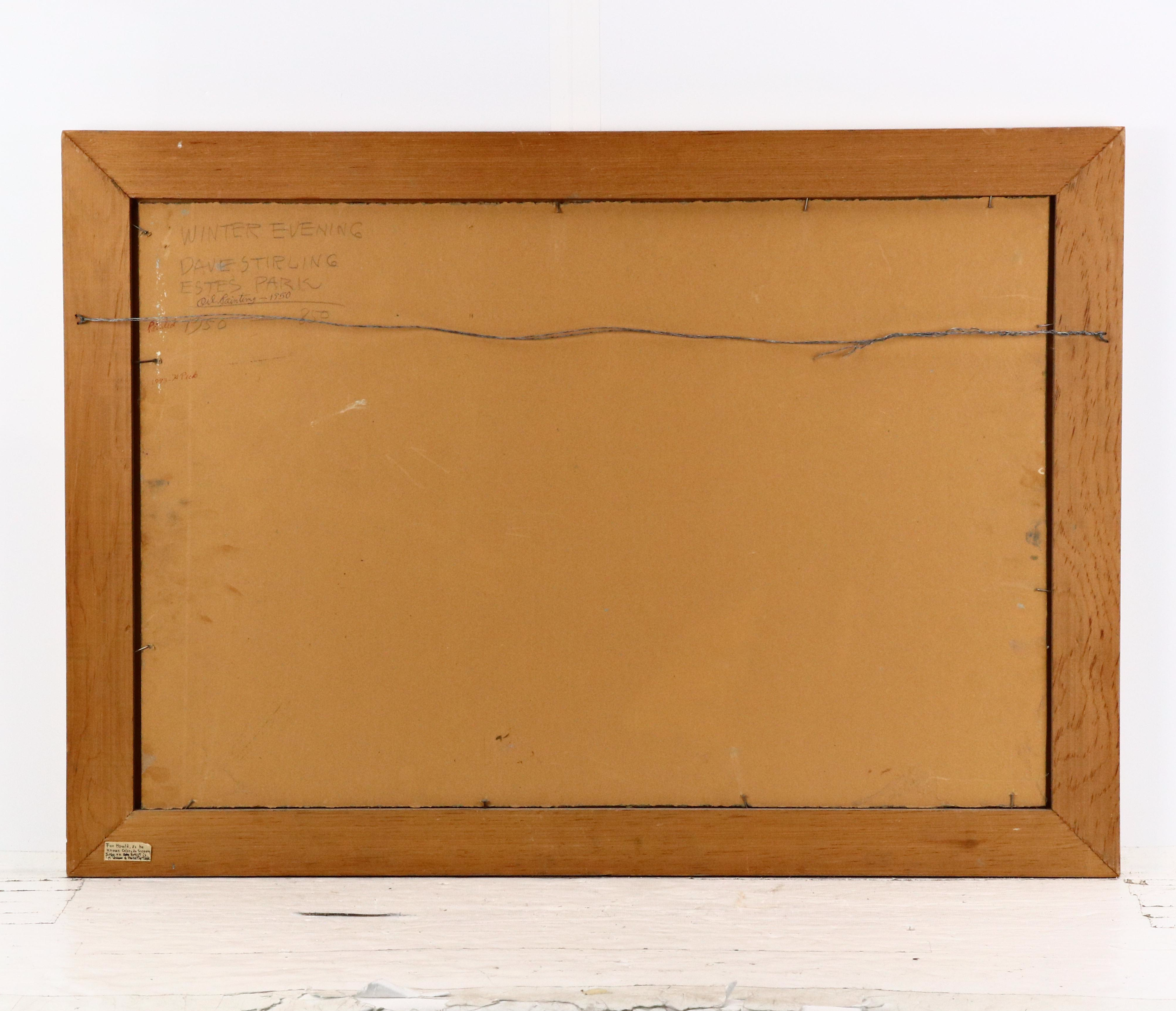 Dave Stirling Oil Painting "Winter Evening," 1950