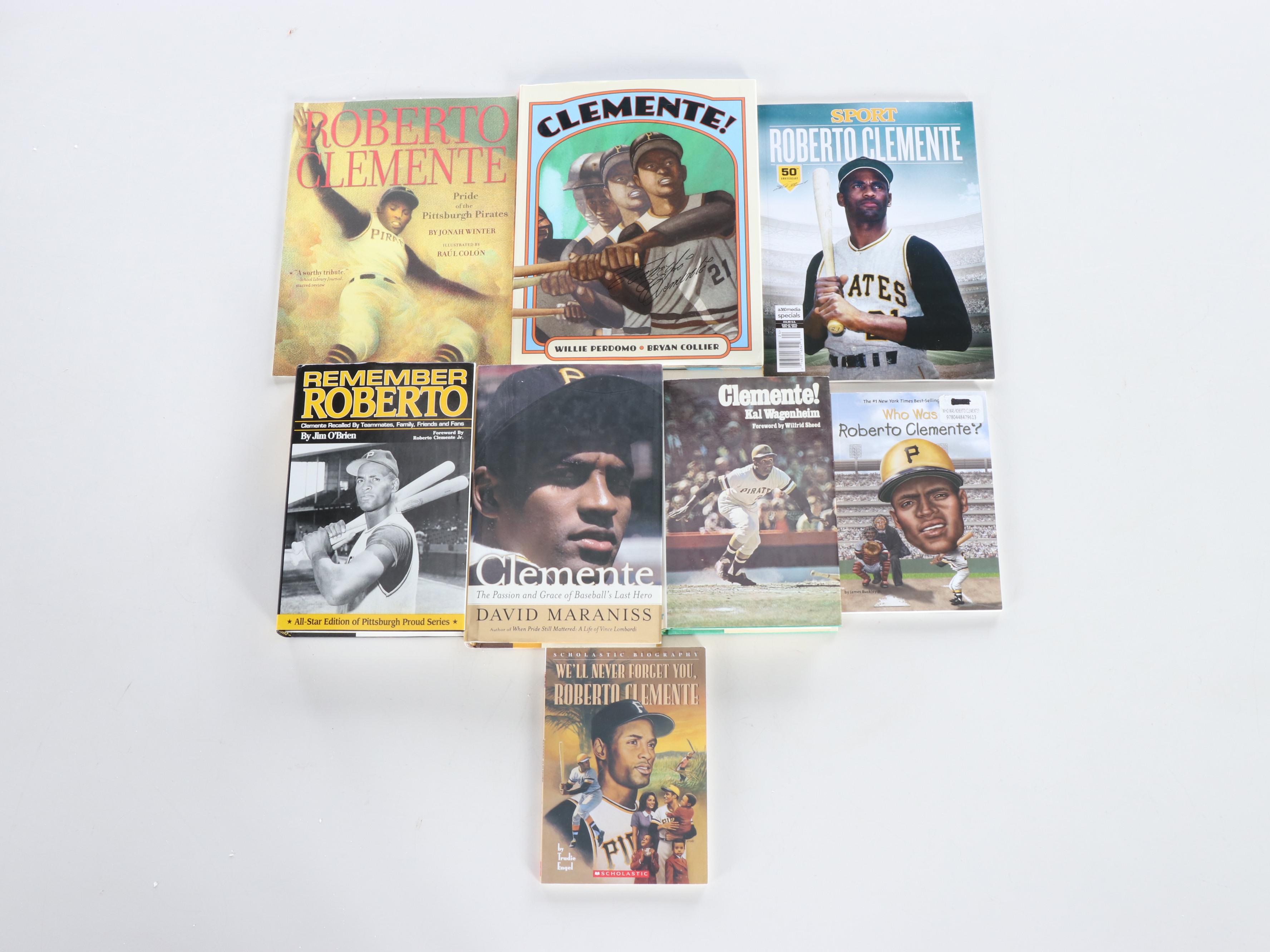 Roberto Clemente Themed Baseball Bats, Figurines, Books, and More