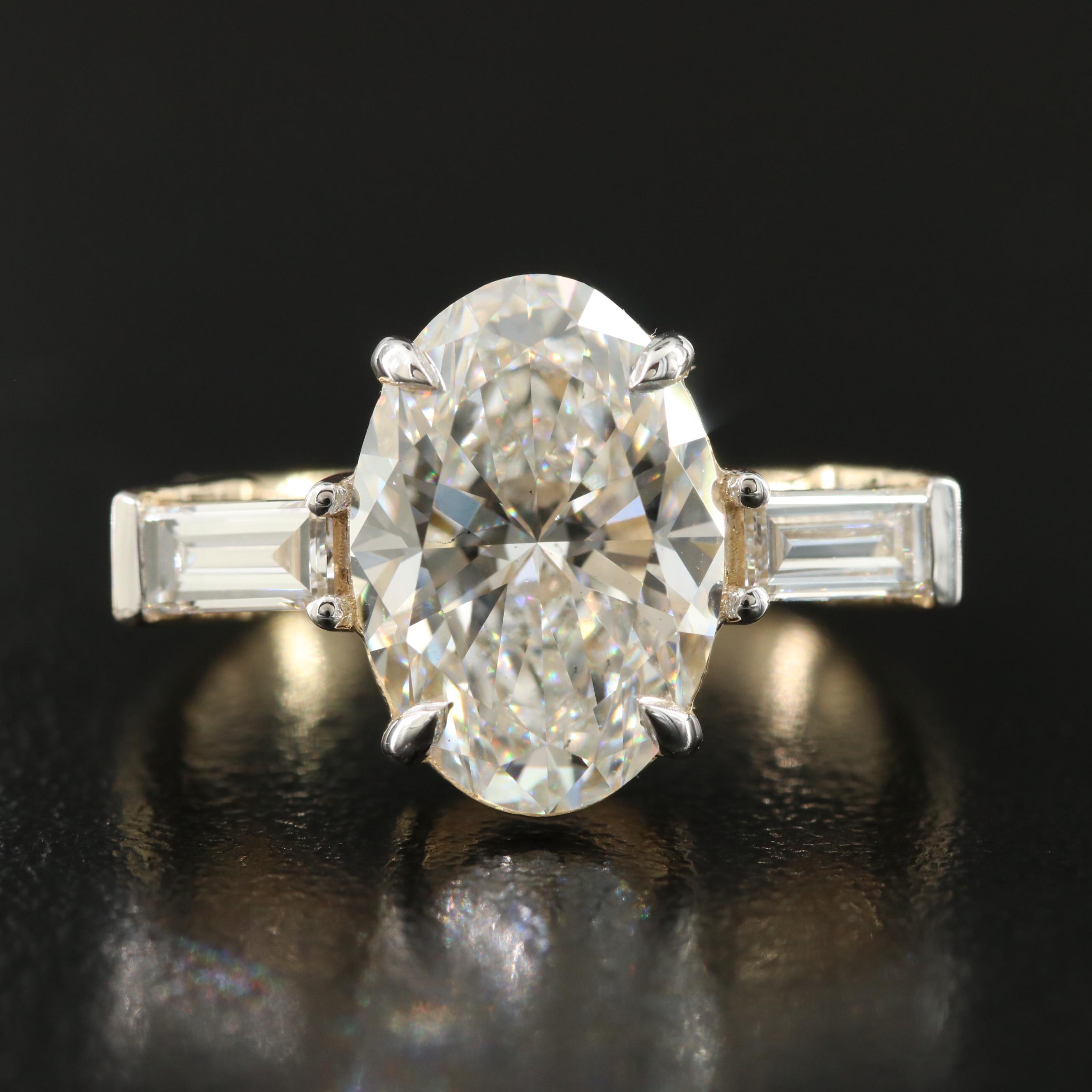 14K 4.48 CTW Lab Grown Diamond Ring with IGI Report