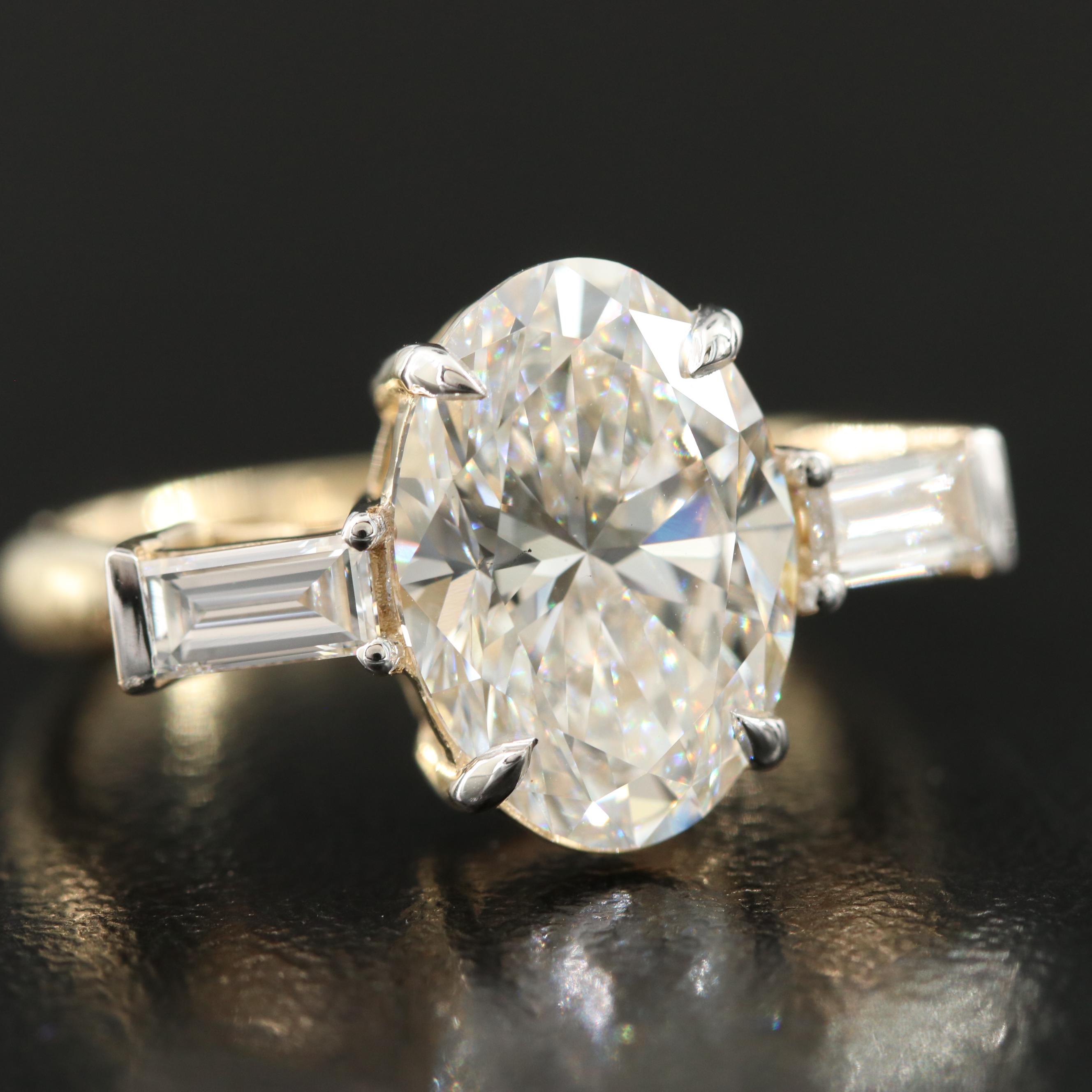 14K 4.48 CTW Lab Grown Diamond Ring with IGI Report