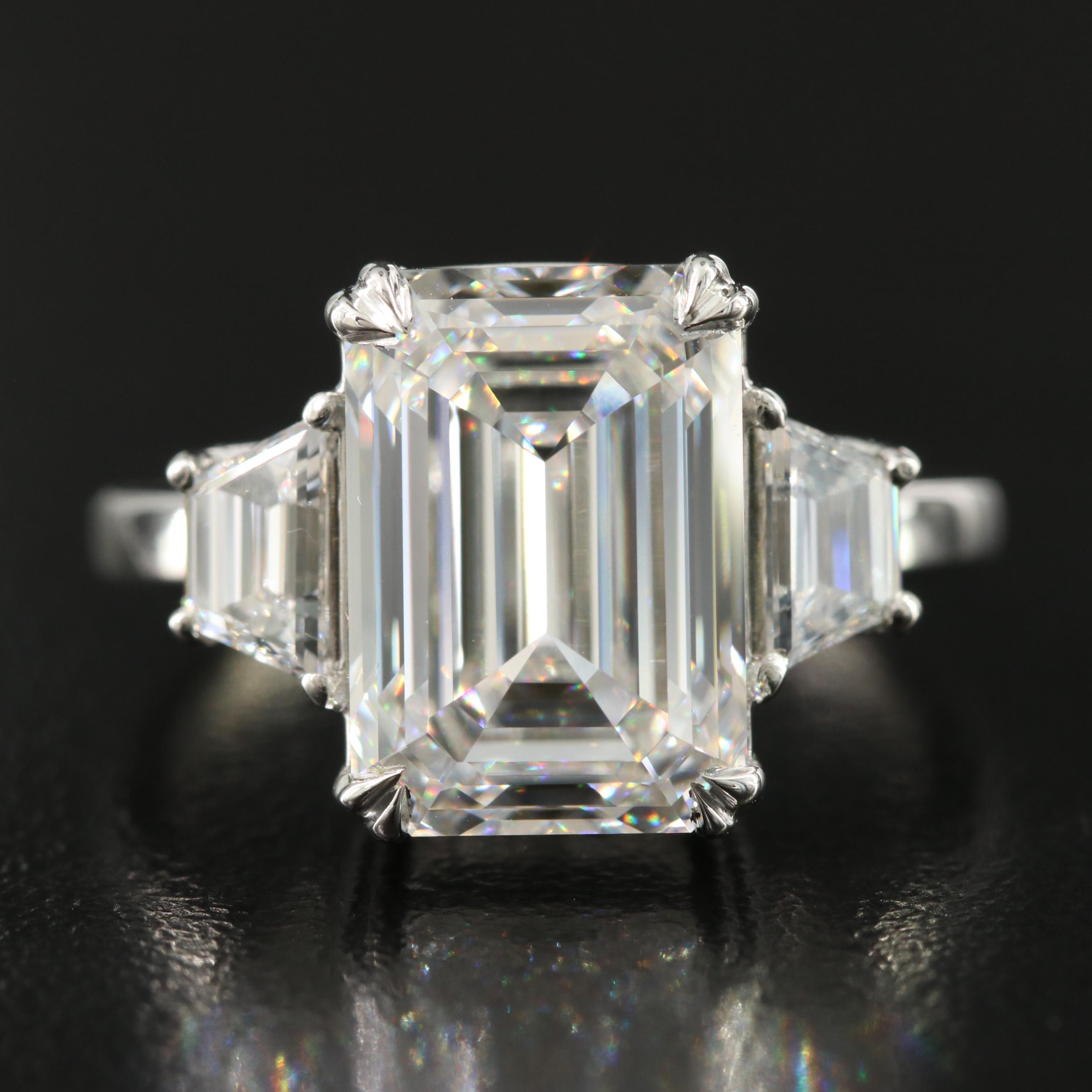 Platinum 6.58 CTW Lab Grown Diamond Ring with IGI Report