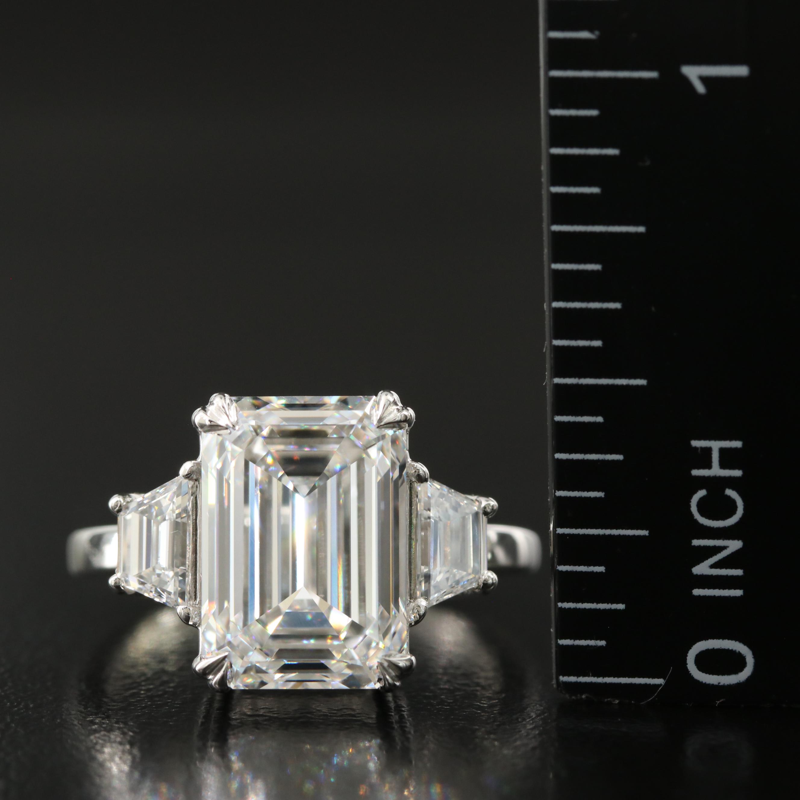 Platinum 6.58 CTW Lab Grown Diamond Ring with IGI Report