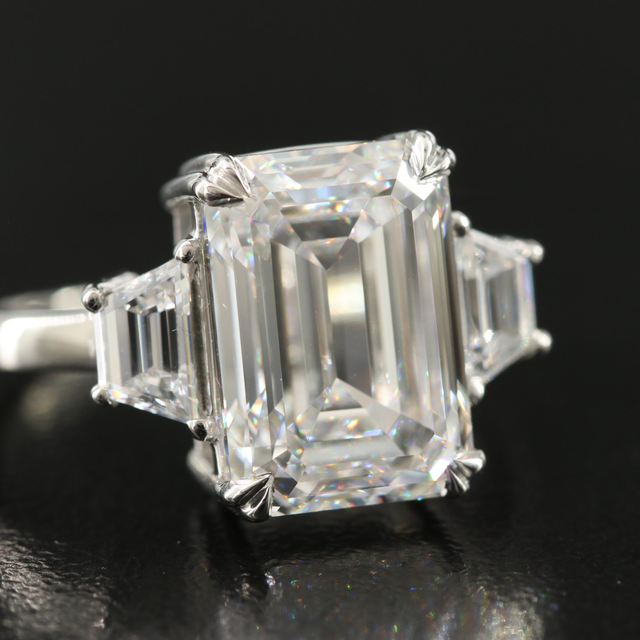 Platinum 6.58 CTW Lab Grown Diamond Ring with IGI Report