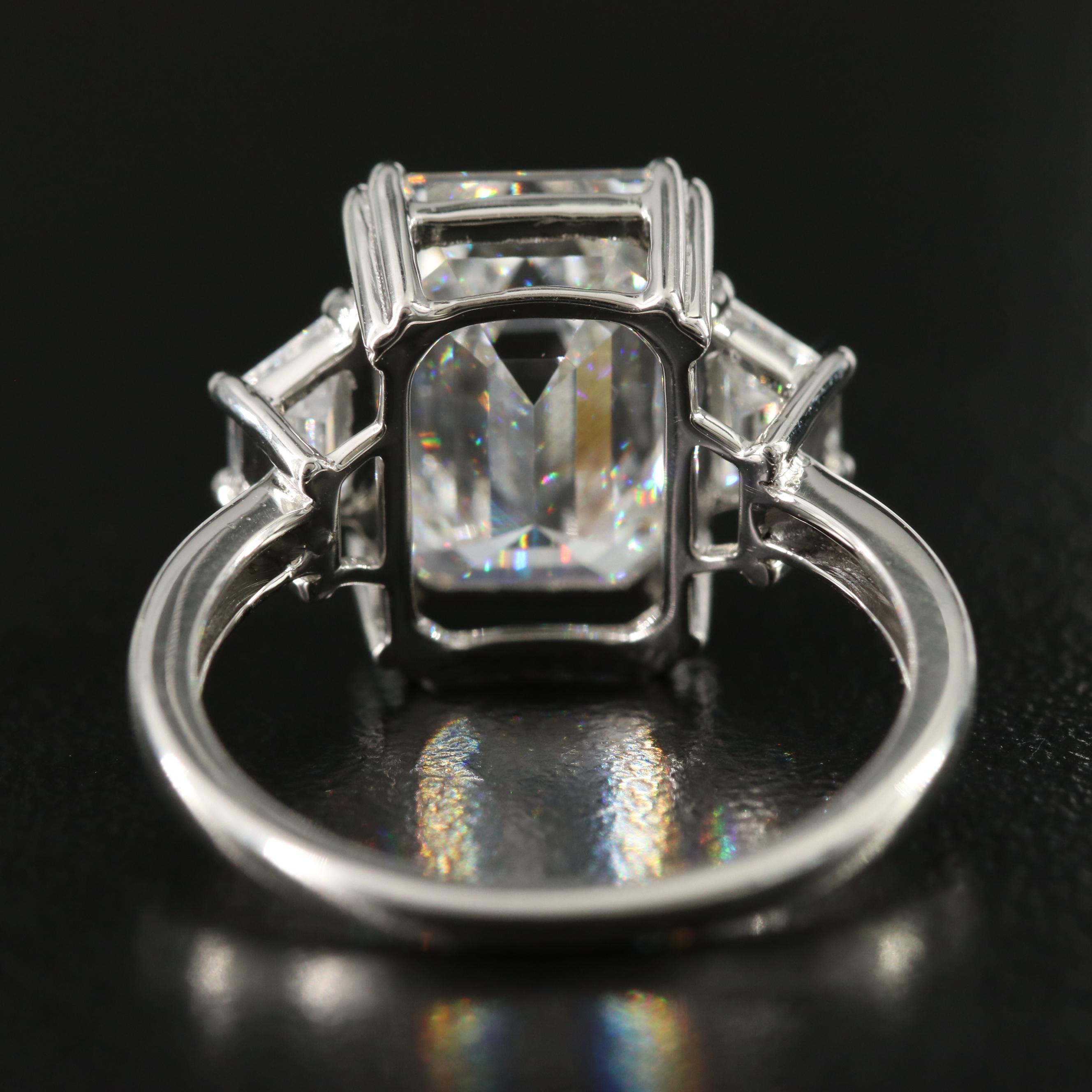 Platinum 6.58 CTW Lab Grown Diamond Ring with IGI Report