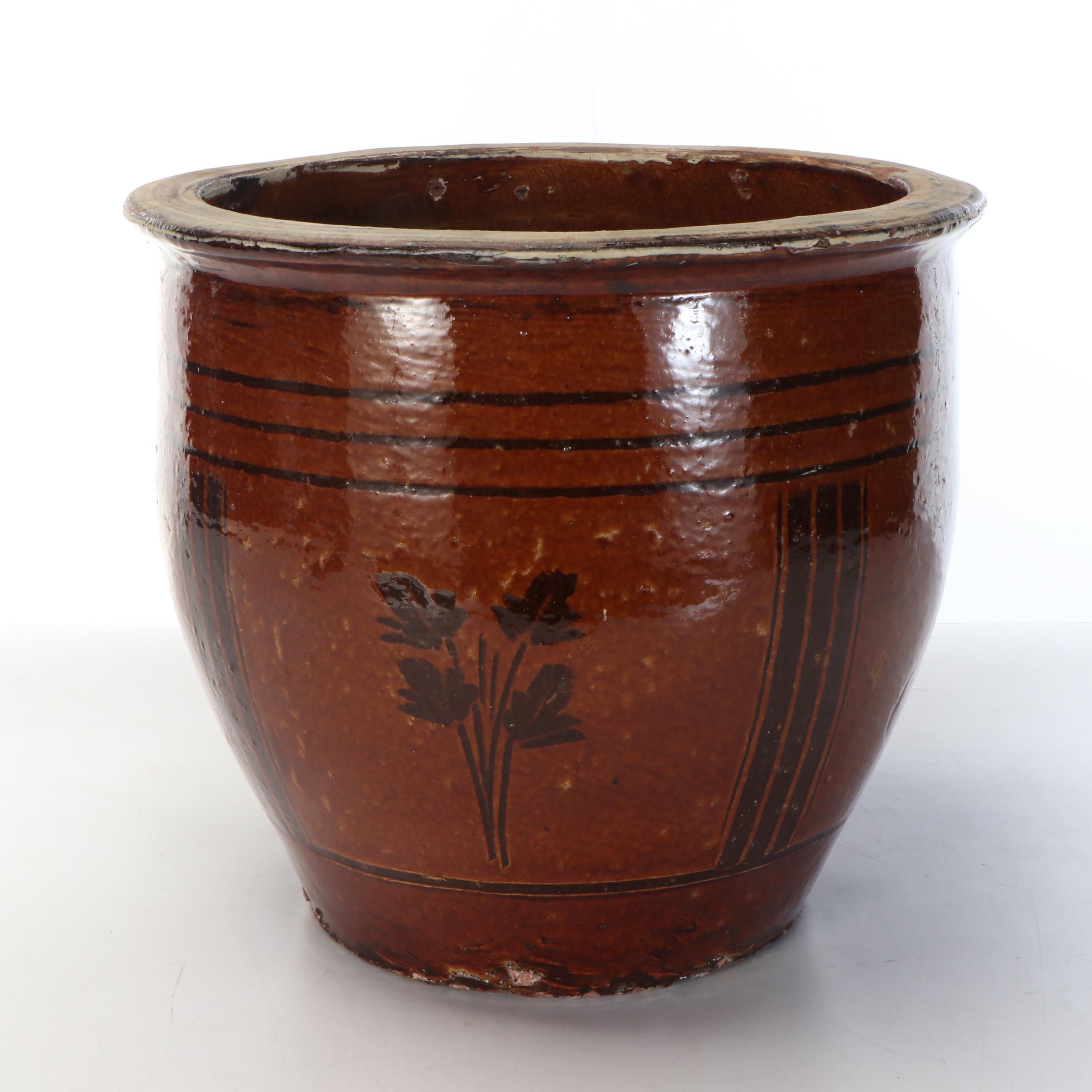 Glazed Redware Jardinière