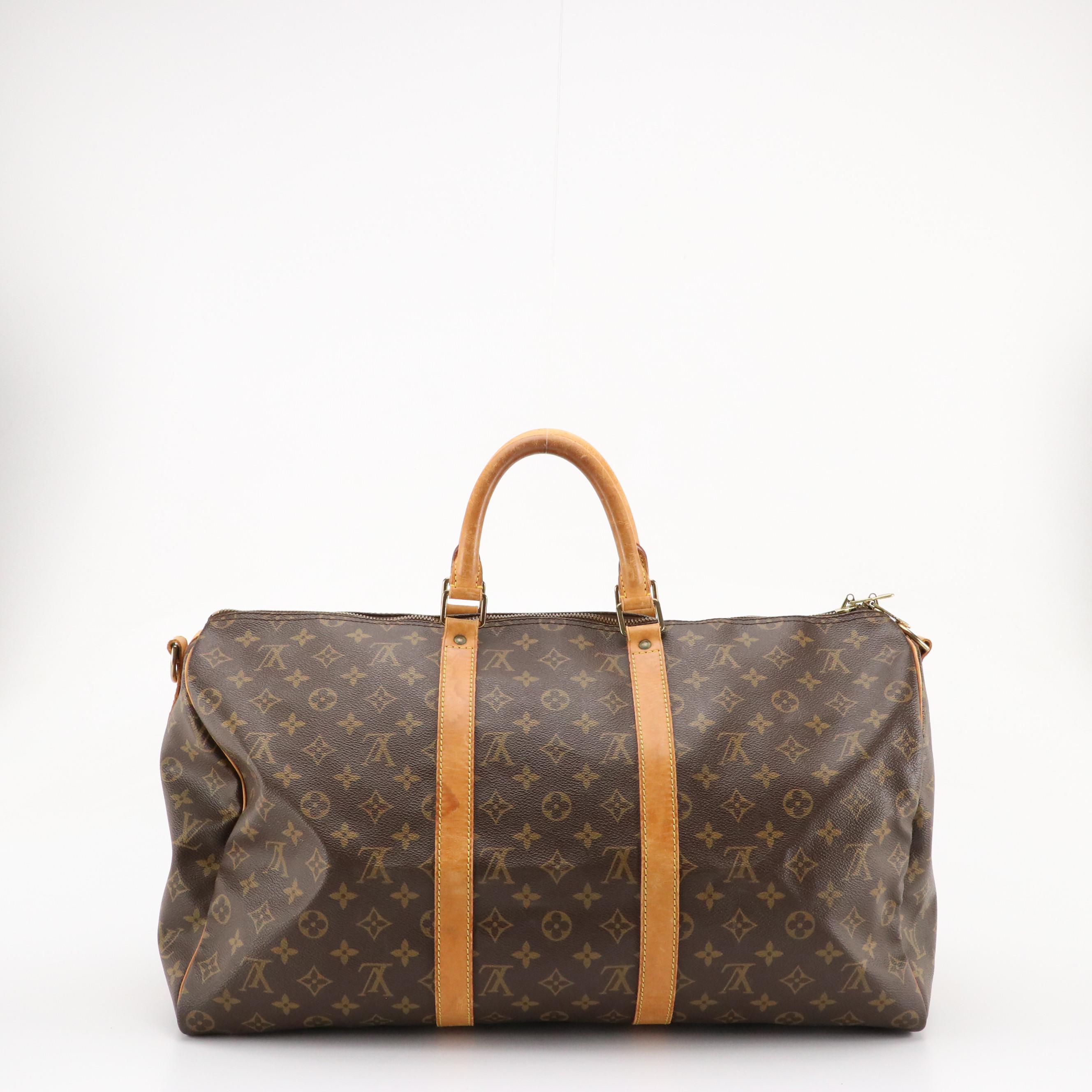 Louis Vuitton Keepall 50 Bandoulière in Monogram Canvas and Vachetta Leather