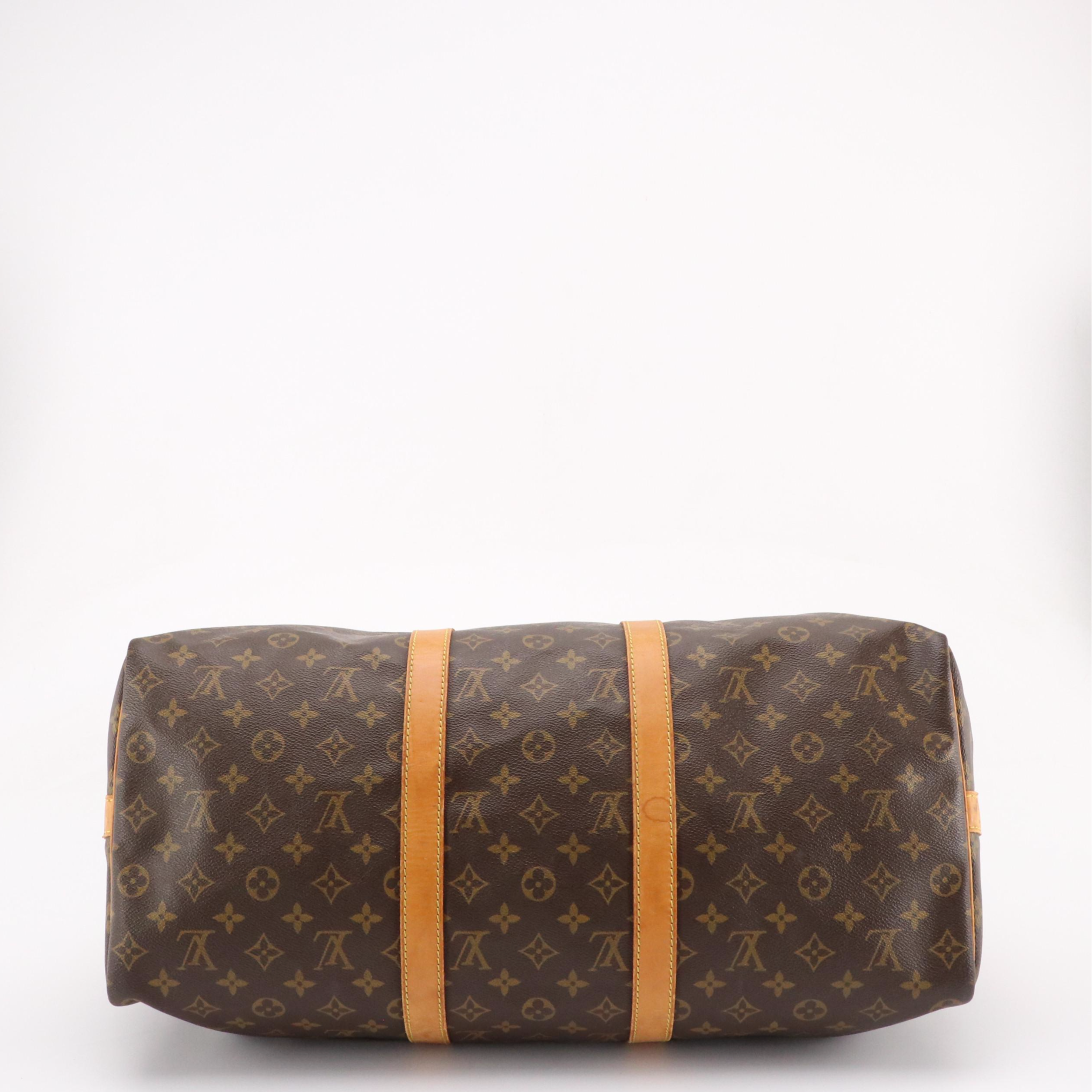 Louis Vuitton Keepall 50 Bandoulière in Monogram Canvas and Vachetta Leather