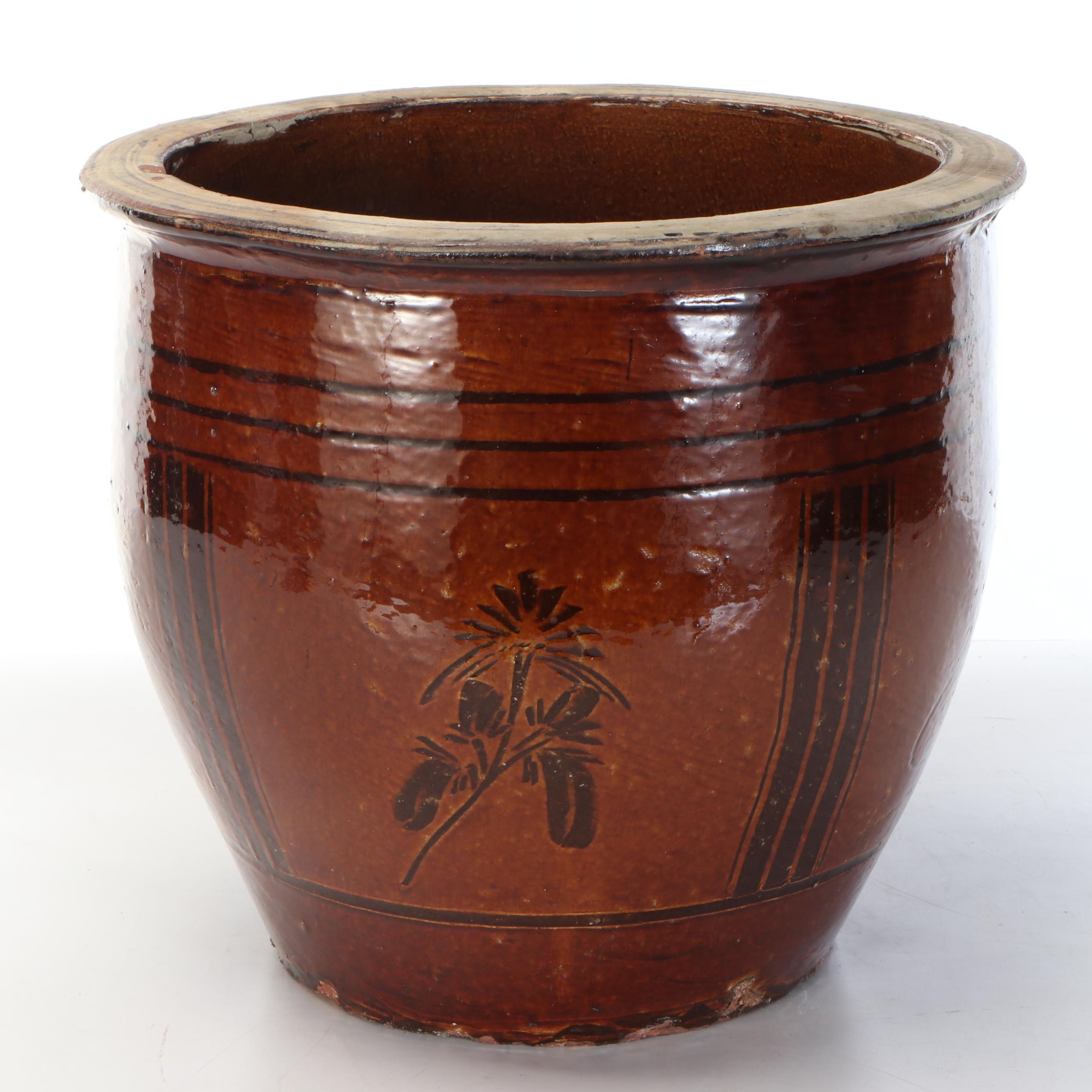 Glazed Redware Jardinière