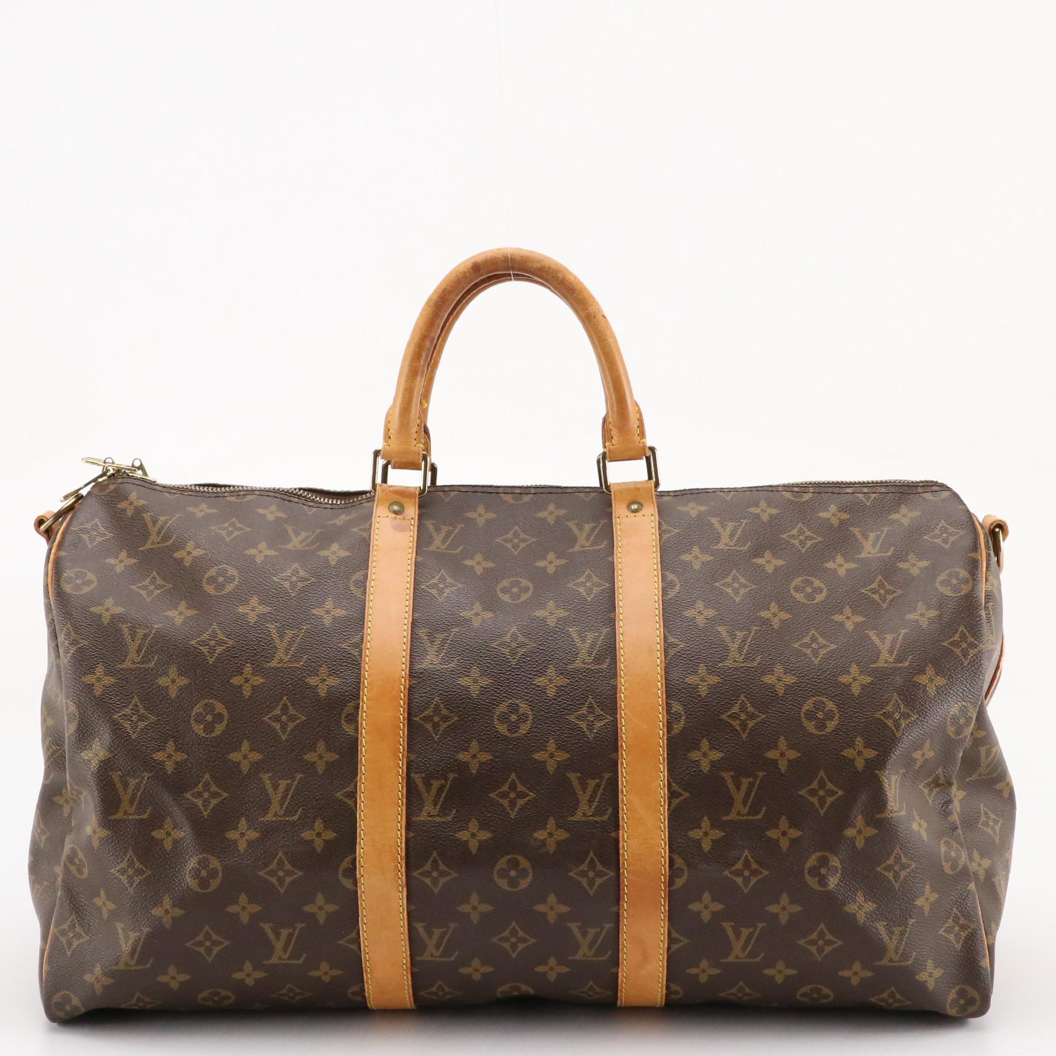 Louis Vuitton Keepall 50 Bandoulière in Monogram Canvas and Vachetta Leather