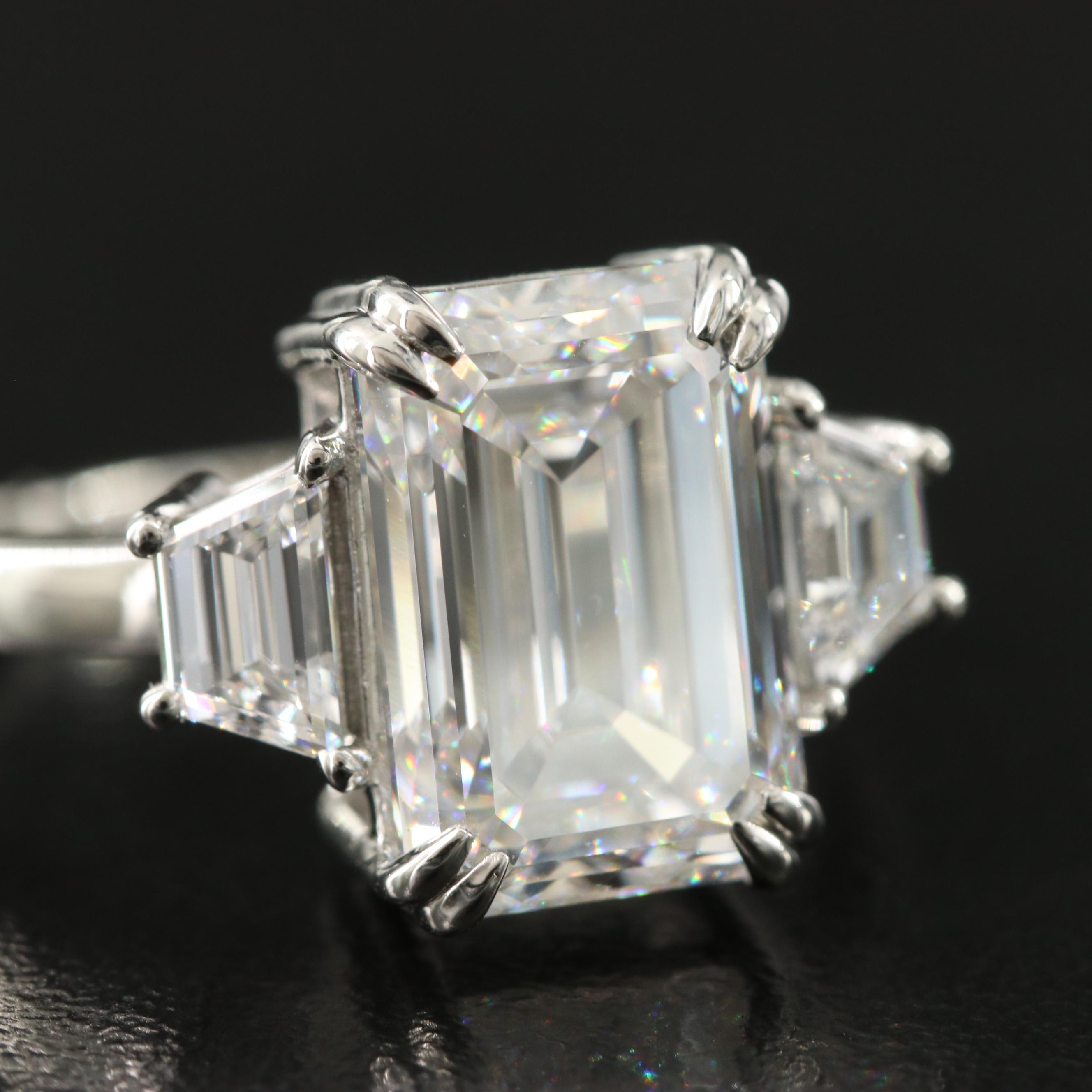 Platinum 6.17 CTW Lab Grown Diamond Ring with IGI Report