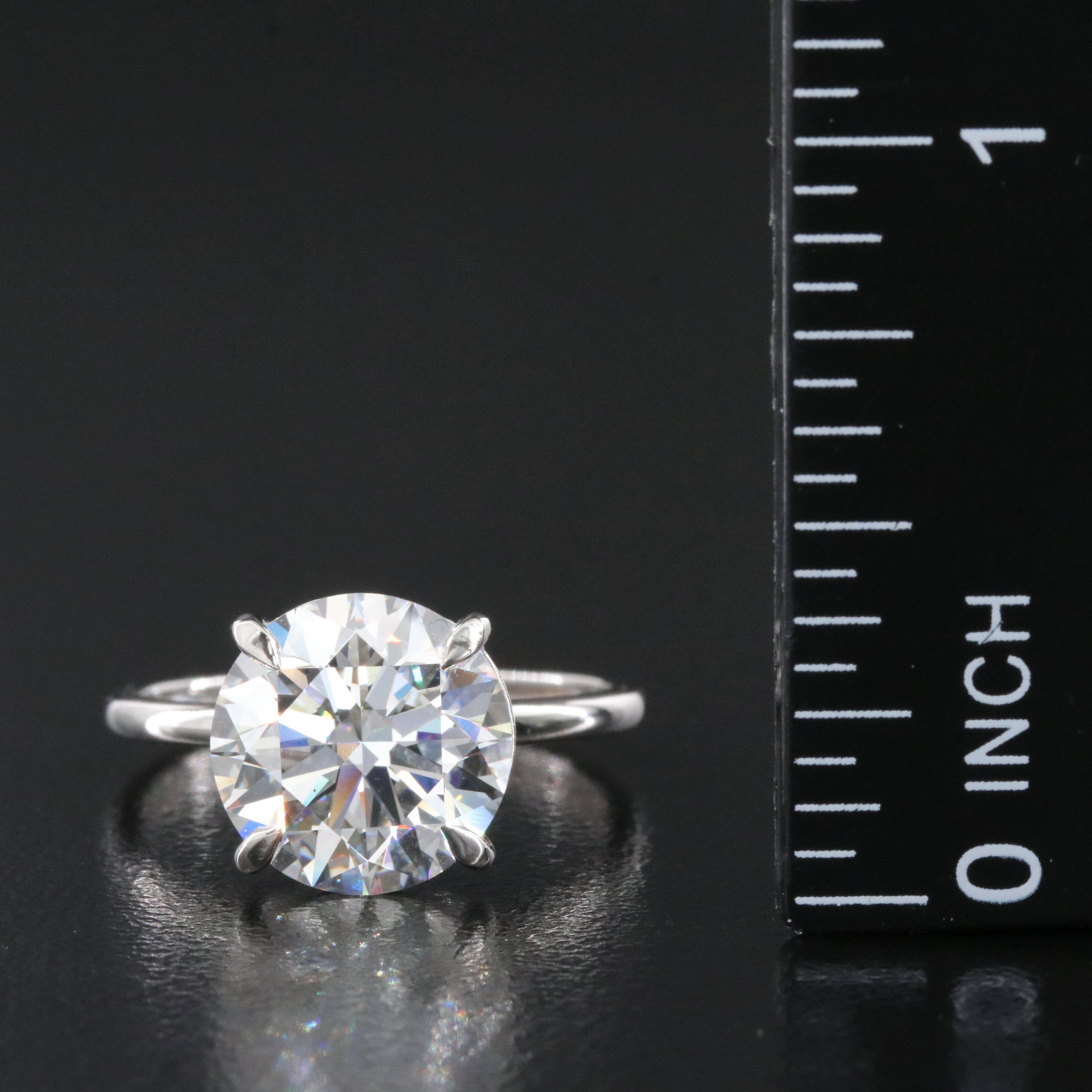Platinum 4.09 CT Lab Grown Diamond Solitaire Ring with IGI Report