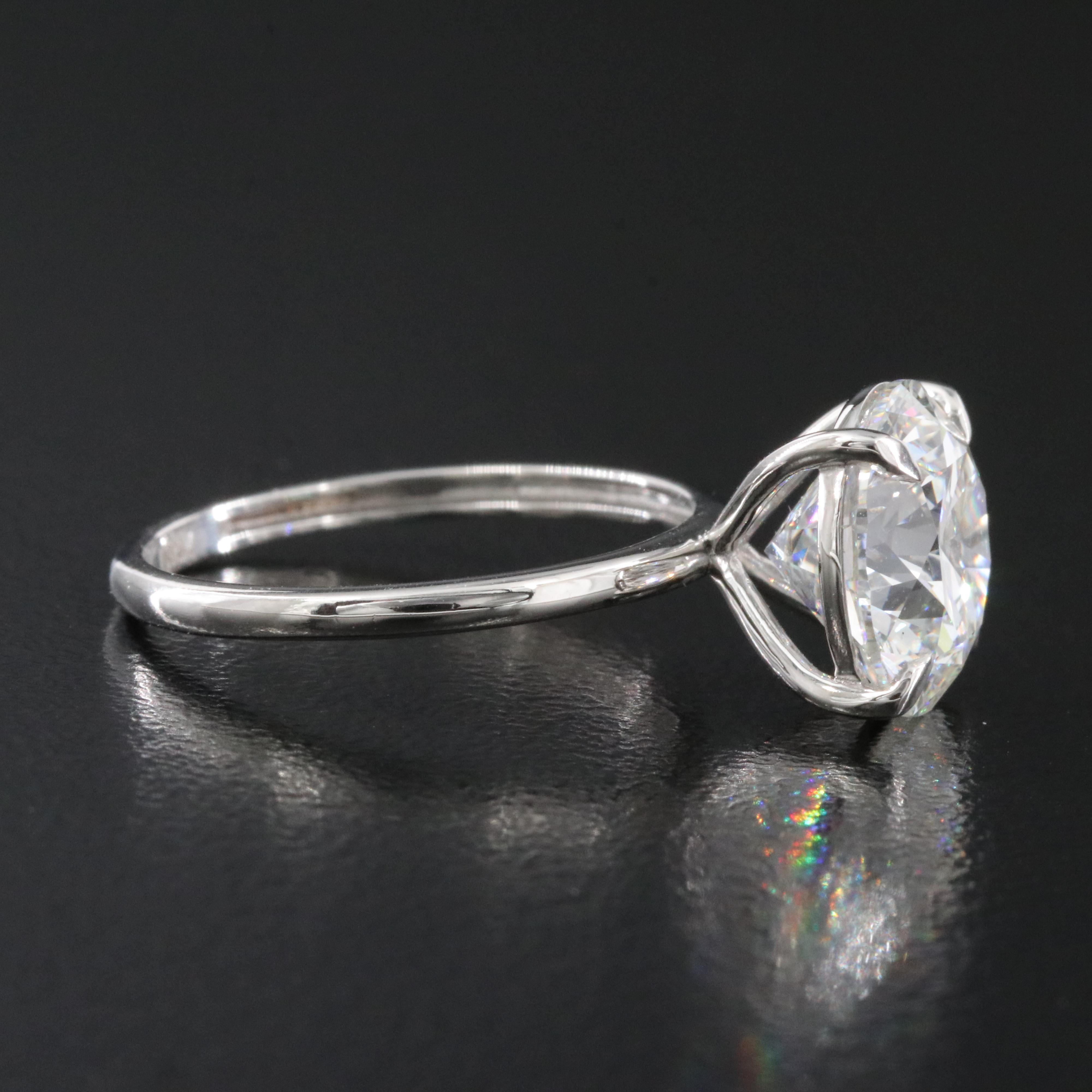 Platinum 4.09 CT Lab Grown Diamond Solitaire Ring with IGI Report