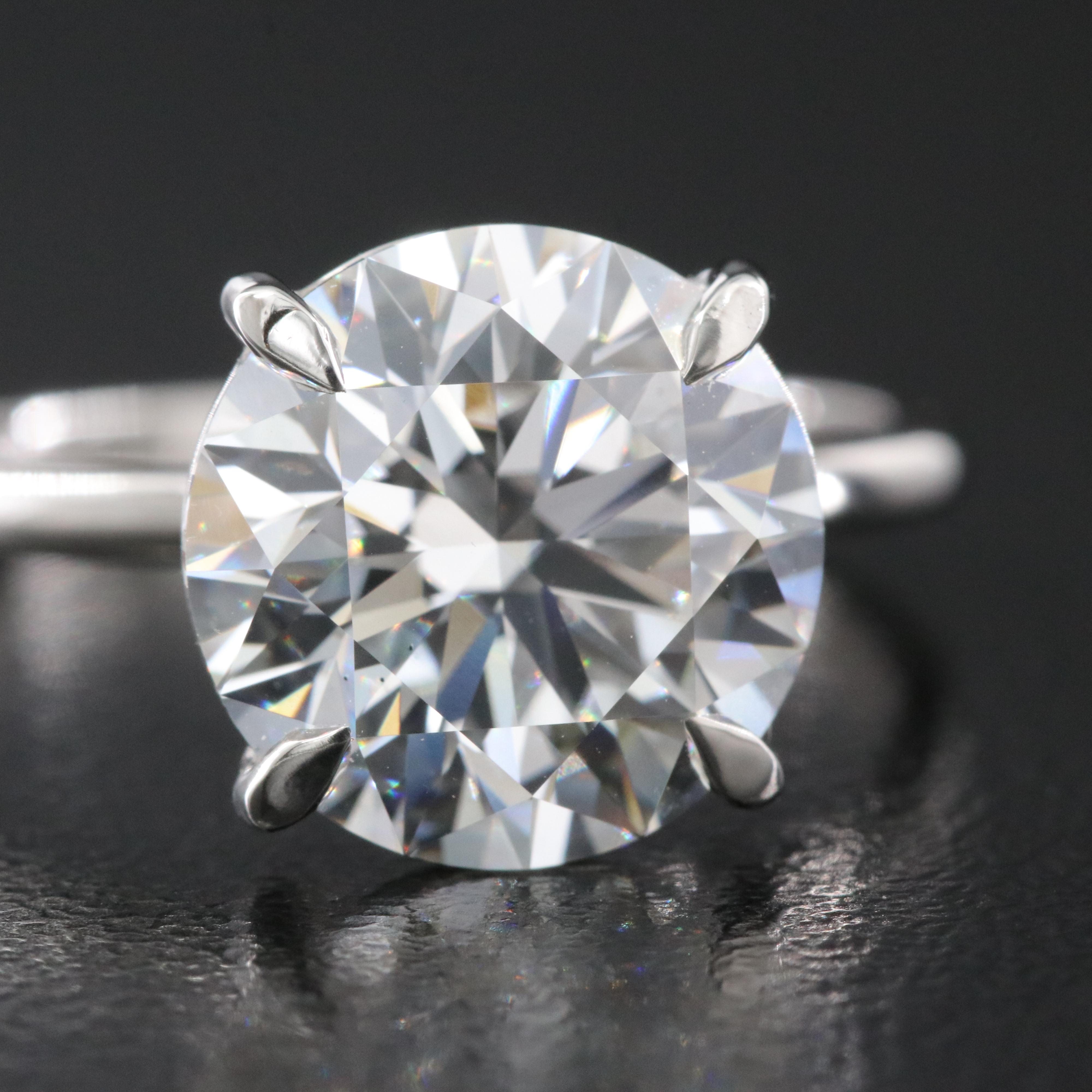 Platinum 4.09 CT Lab Grown Diamond Solitaire Ring with IGI Report