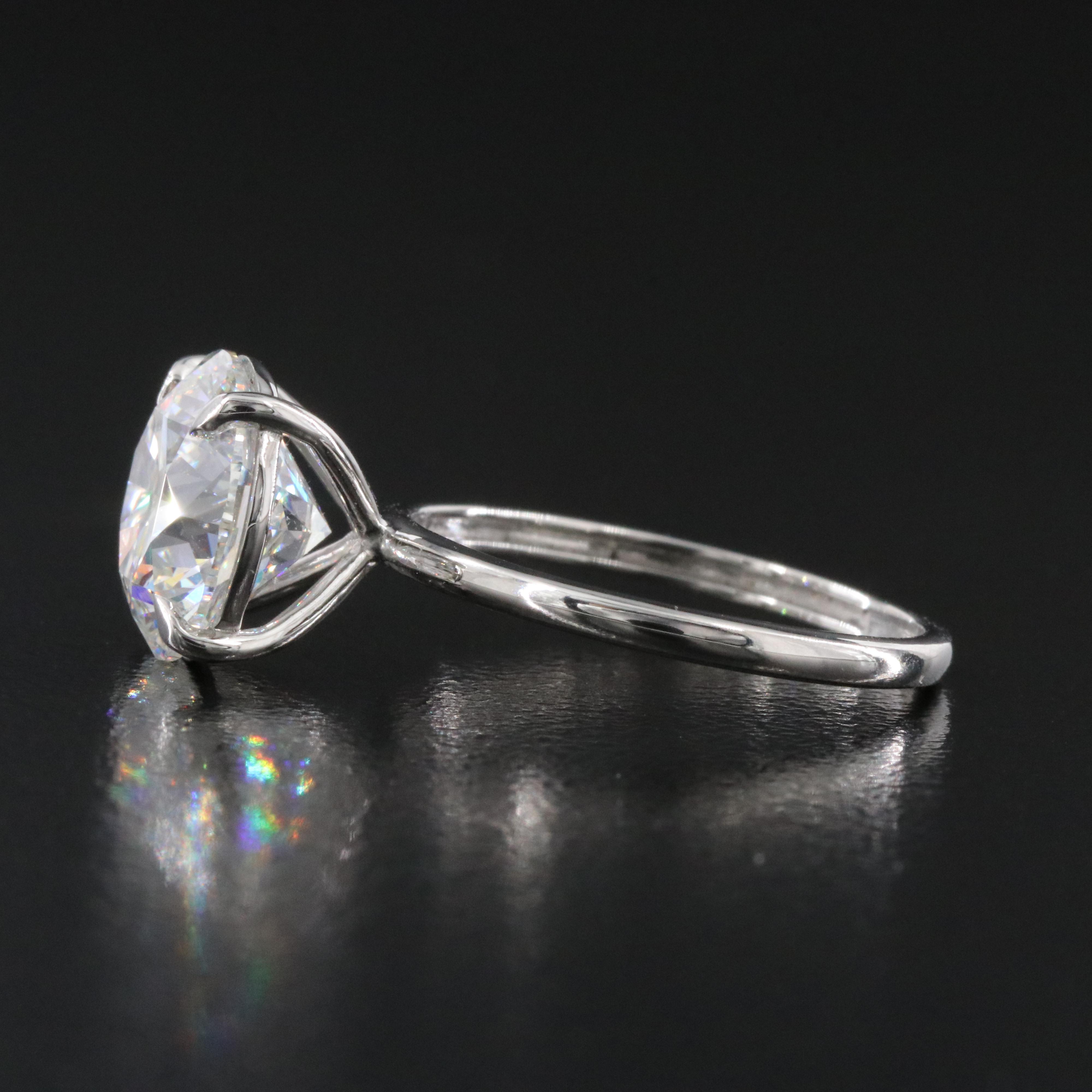 Platinum 4.09 CT Lab Grown Diamond Solitaire Ring with IGI Report