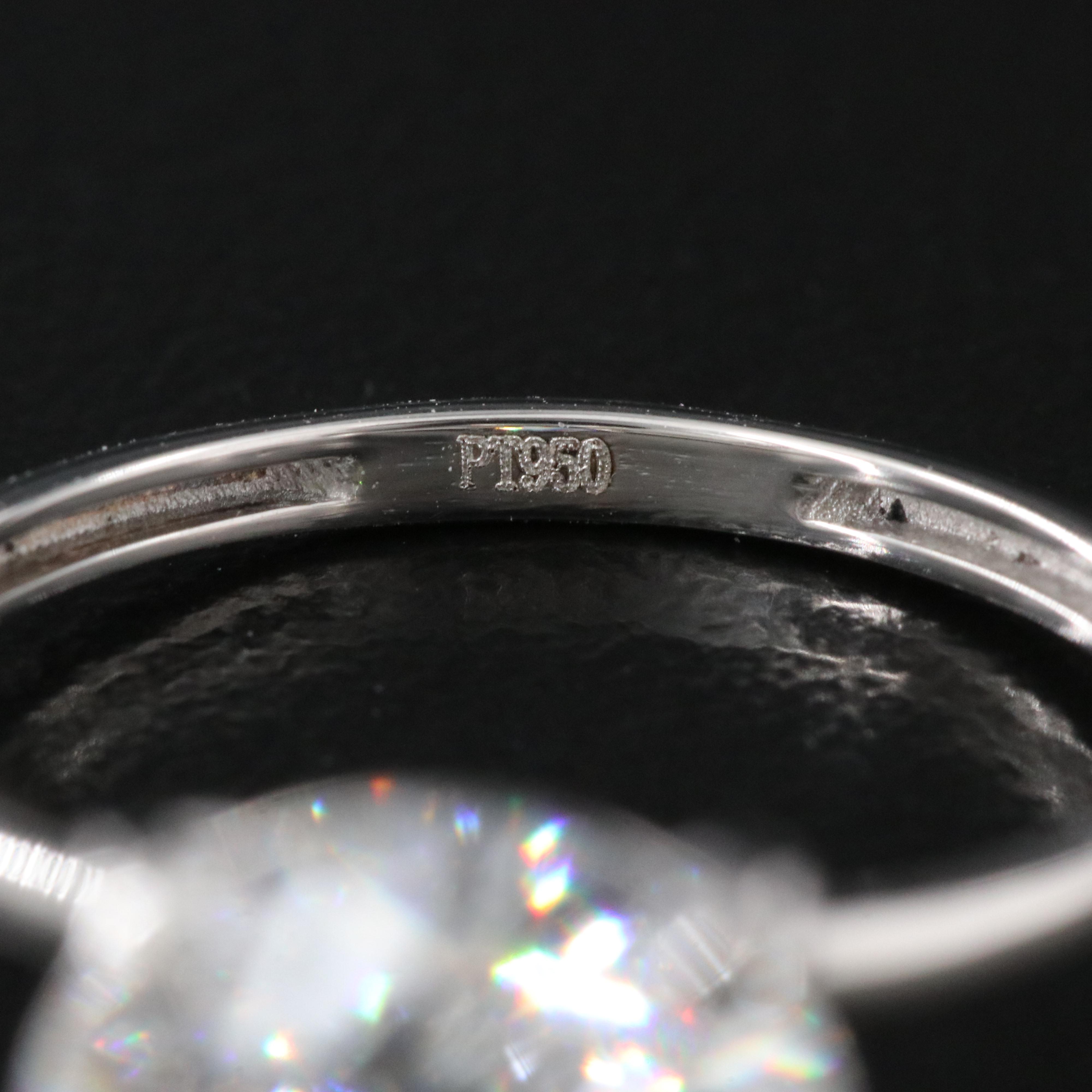 Platinum 4.09 CT Lab Grown Diamond Solitaire Ring with IGI Report