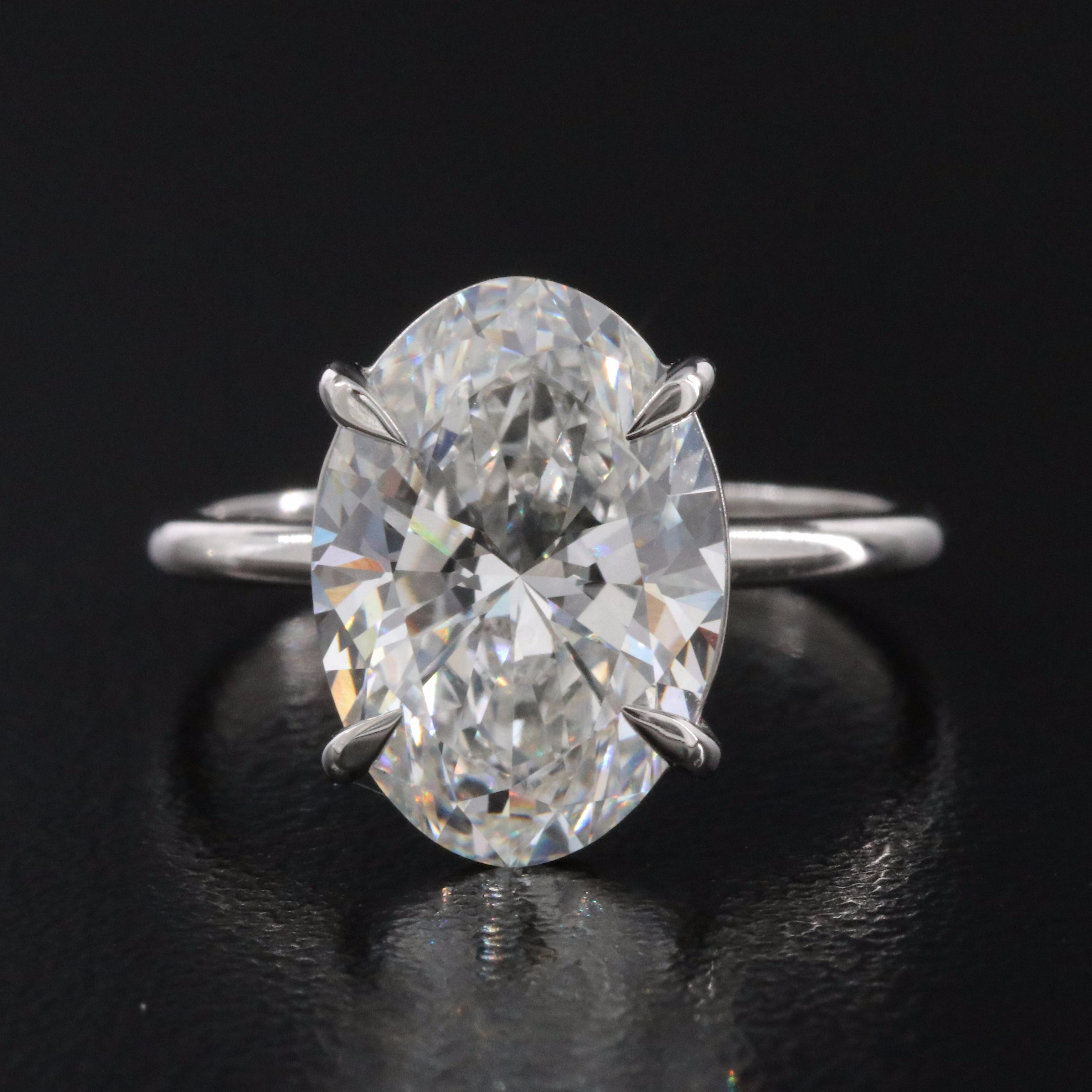 Platinum 4.62 CT Lab Grown Diamond Solitaire Ring with IGI Report