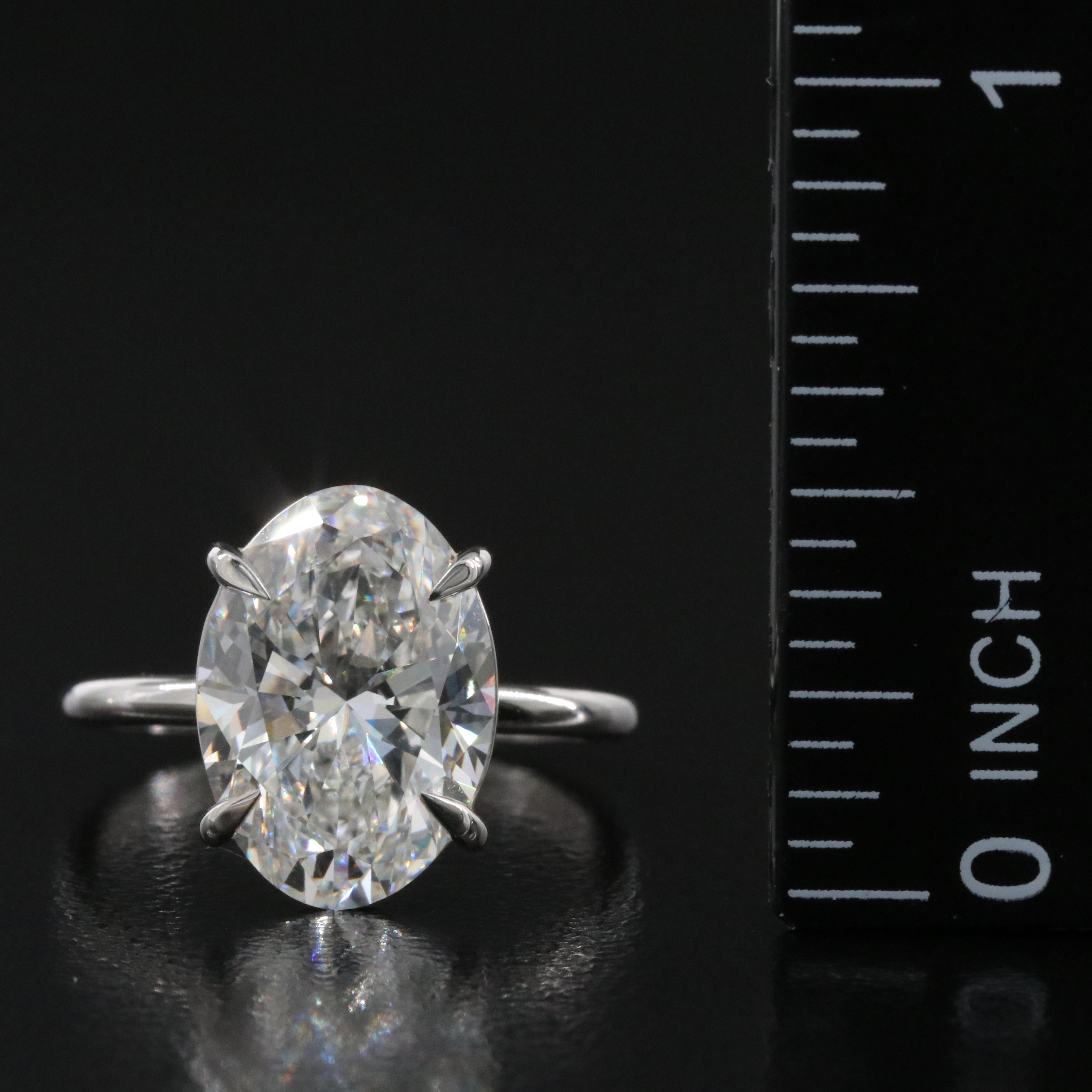 Platinum 4.62 CT Lab Grown Diamond Solitaire Ring with IGI Report