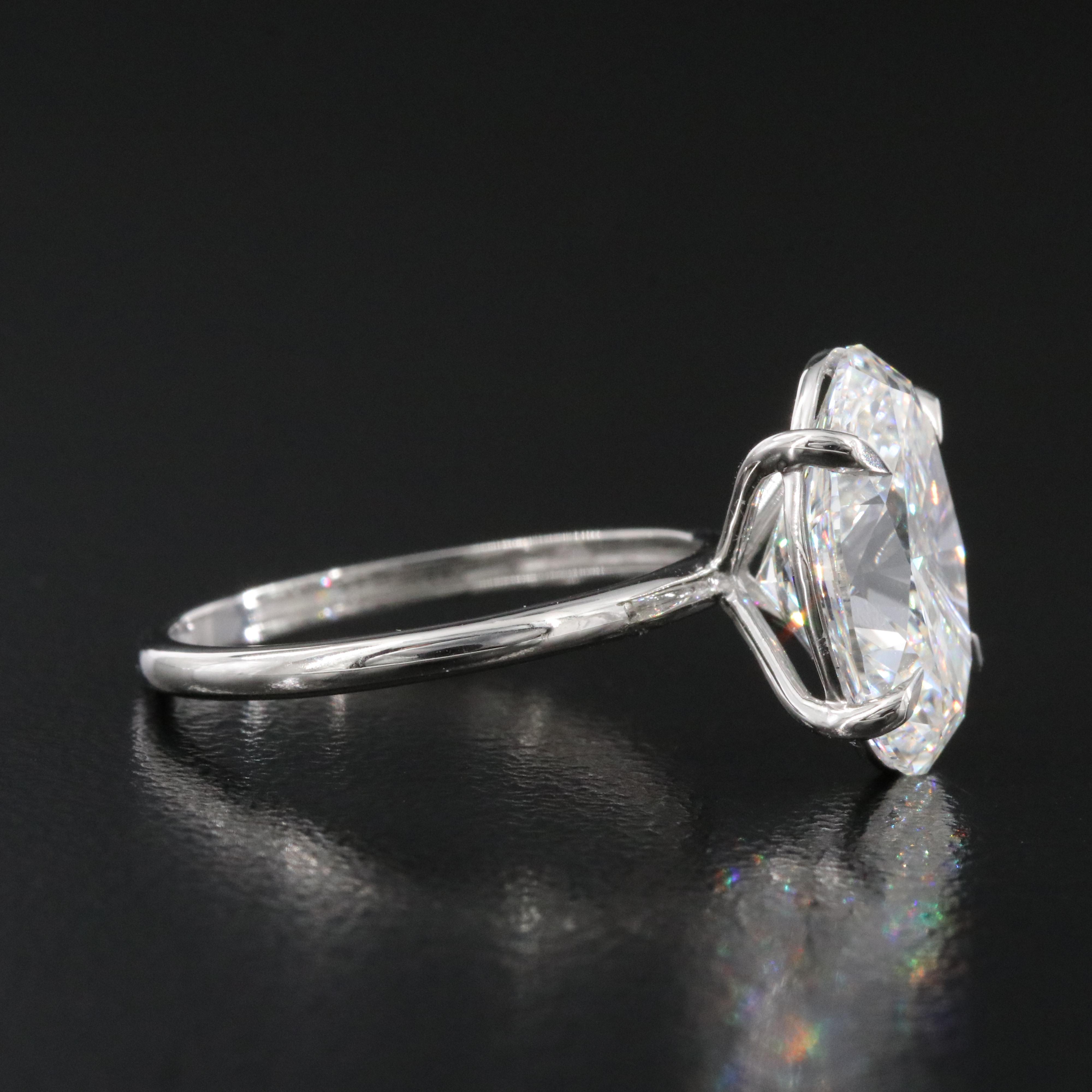 Platinum 4.62 CT Lab Grown Diamond Solitaire Ring with IGI Report