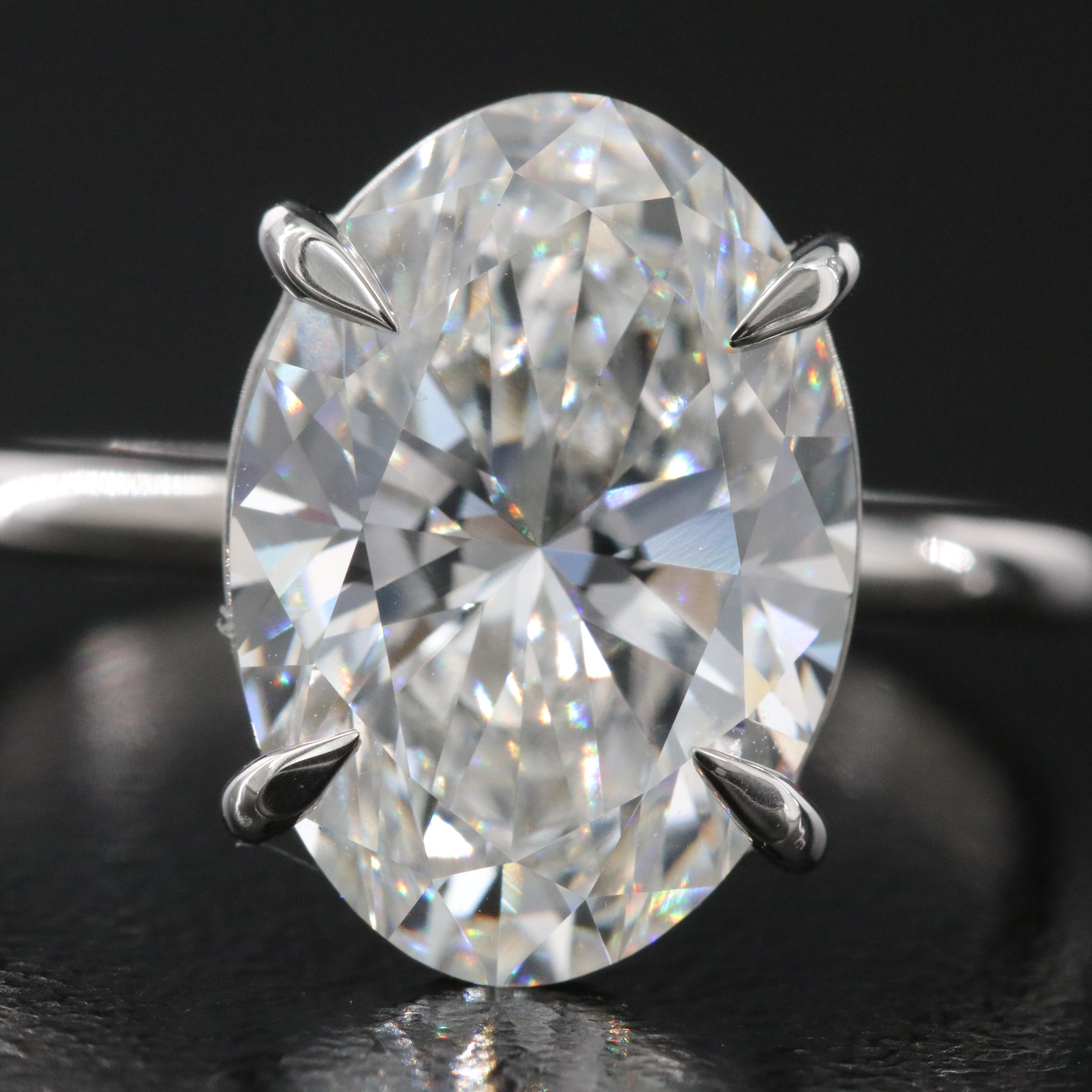 Platinum 4.62 CT Lab Grown Diamond Solitaire Ring with IGI Report