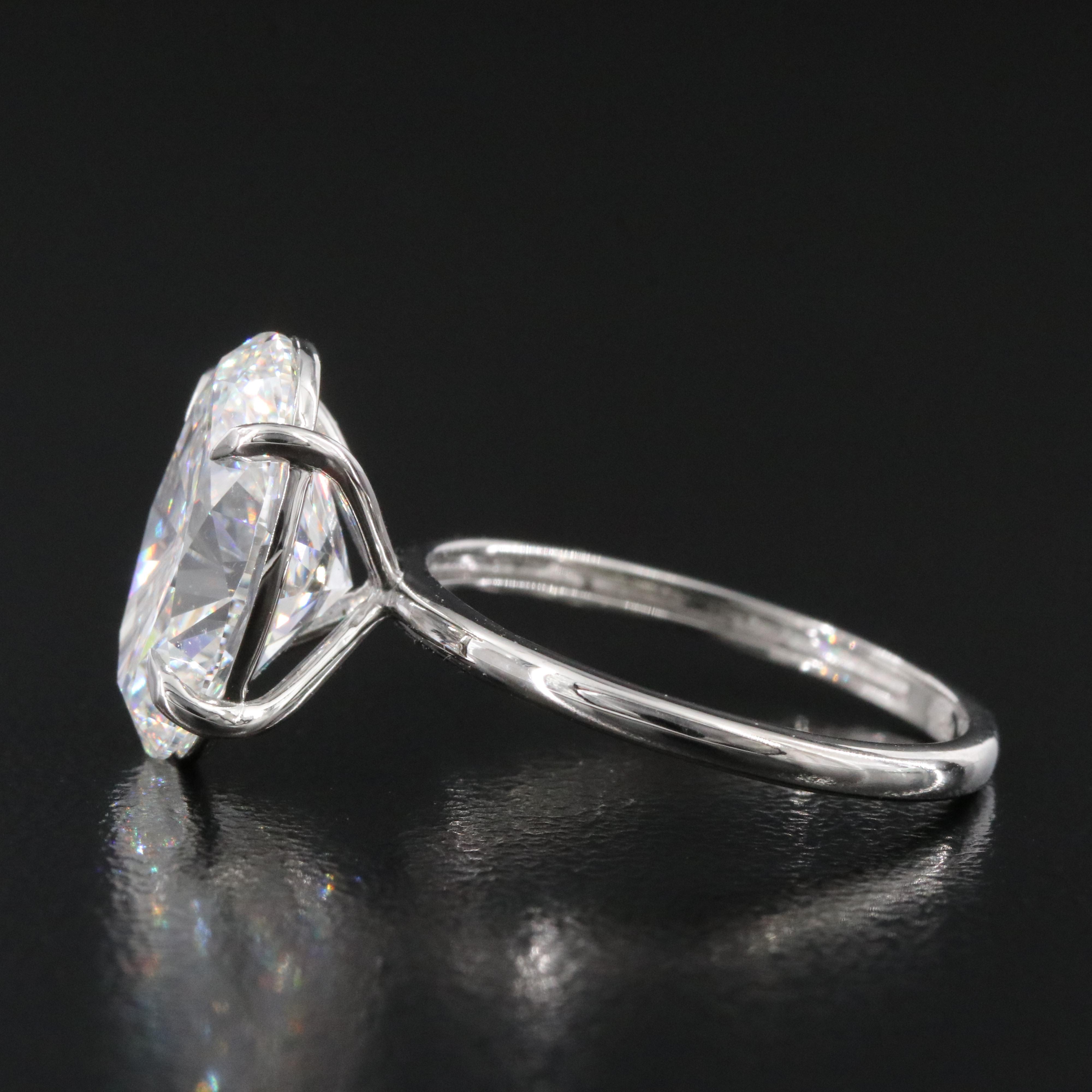 Platinum 4.62 CT Lab Grown Diamond Solitaire Ring with IGI Report