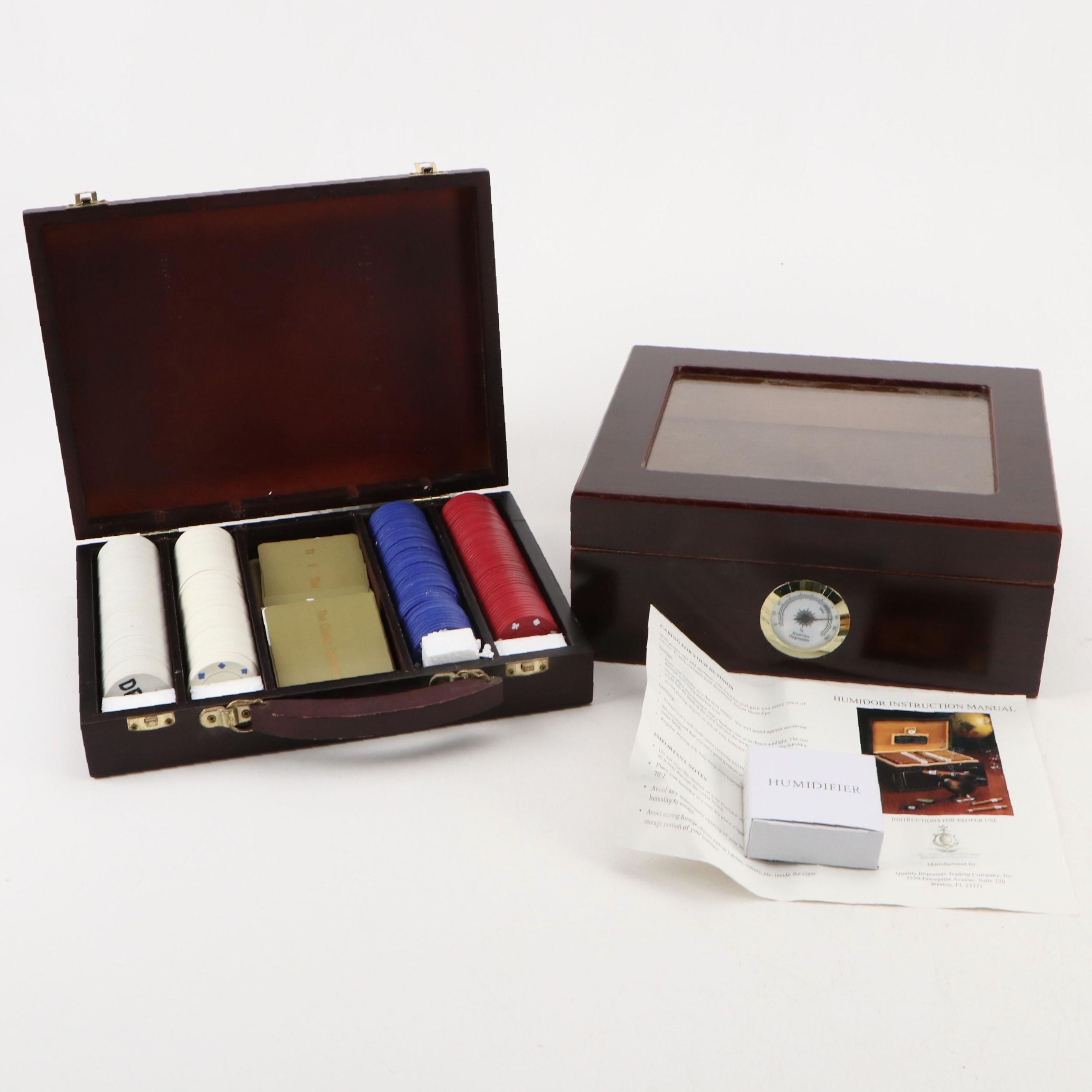Quality Importers Trading Company Humidor with Poker Set