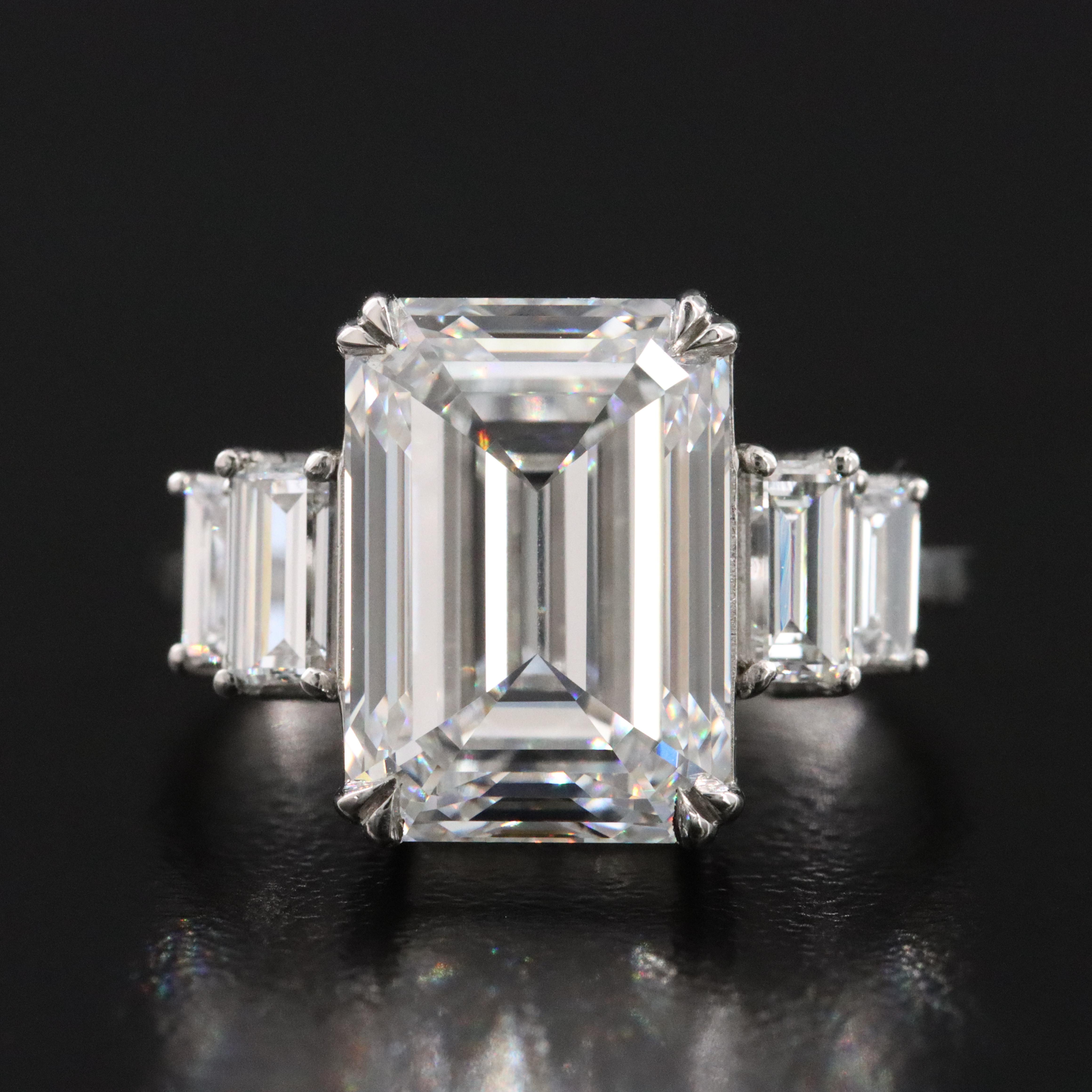 Platinum 7.05 CTW Lab Grown Diamond Ring with IGI Report