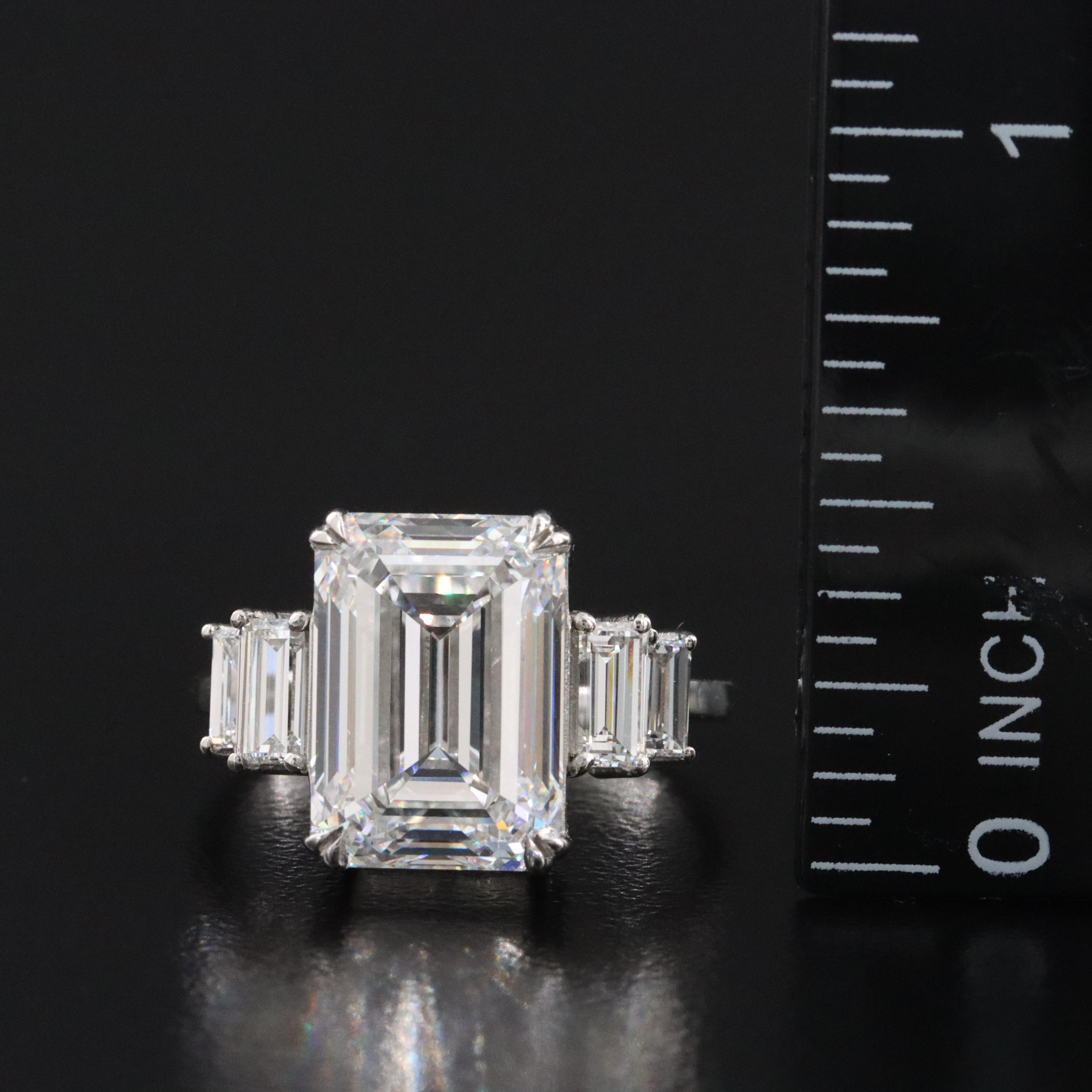 Platinum 7.05 CTW Lab Grown Diamond Ring with IGI Report