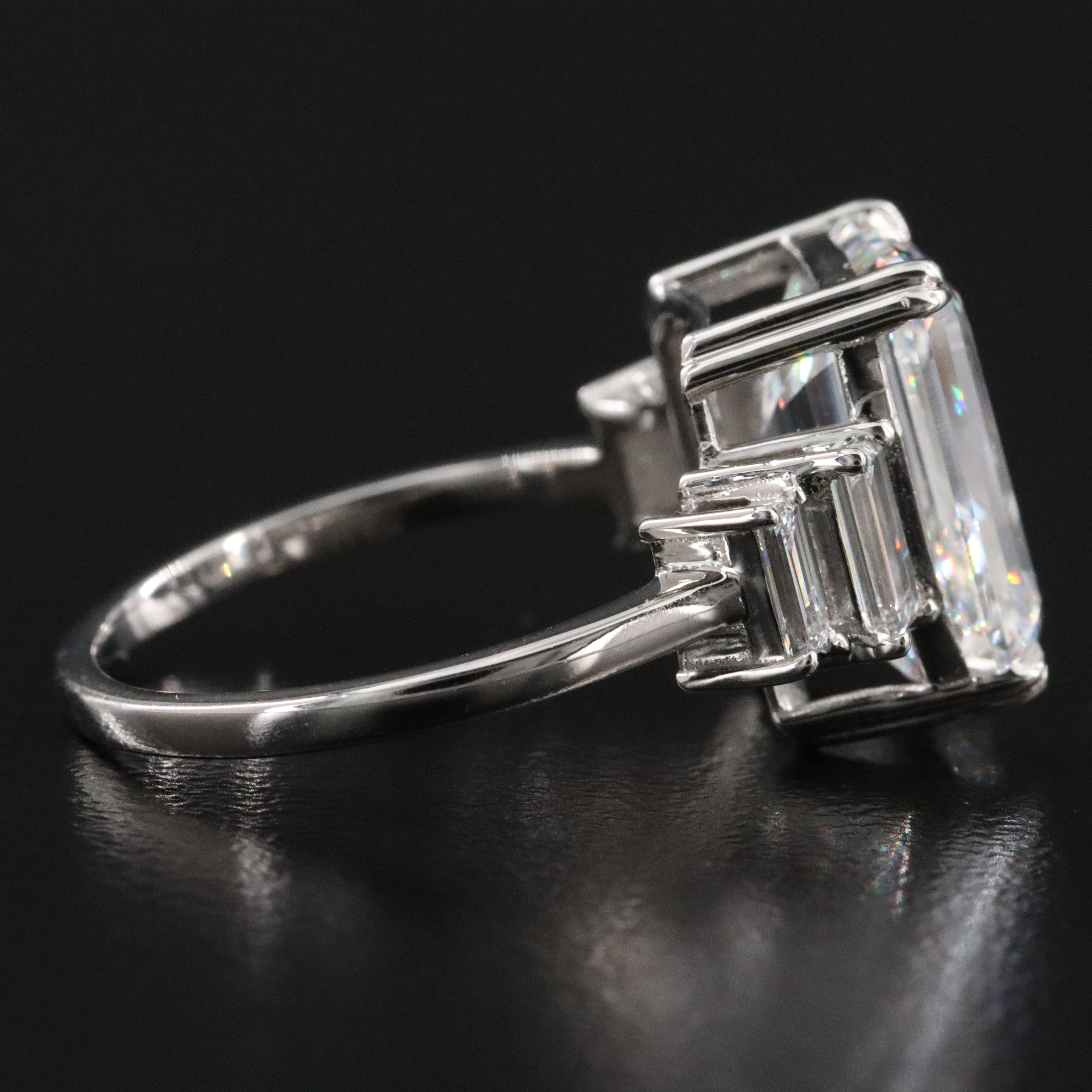 Platinum 7.05 CTW Lab Grown Diamond Ring with IGI Report