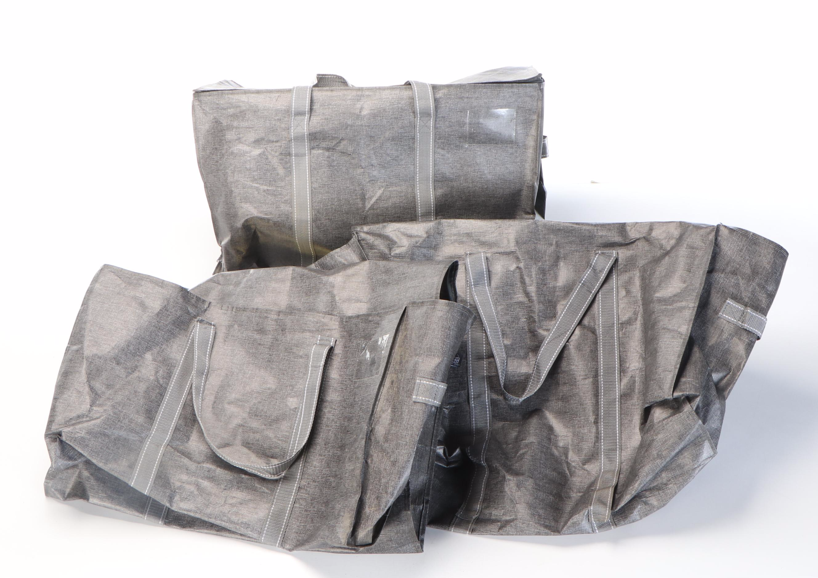 Two Clear Acrylic Storage Cubes with Veno Bags Storage Totes