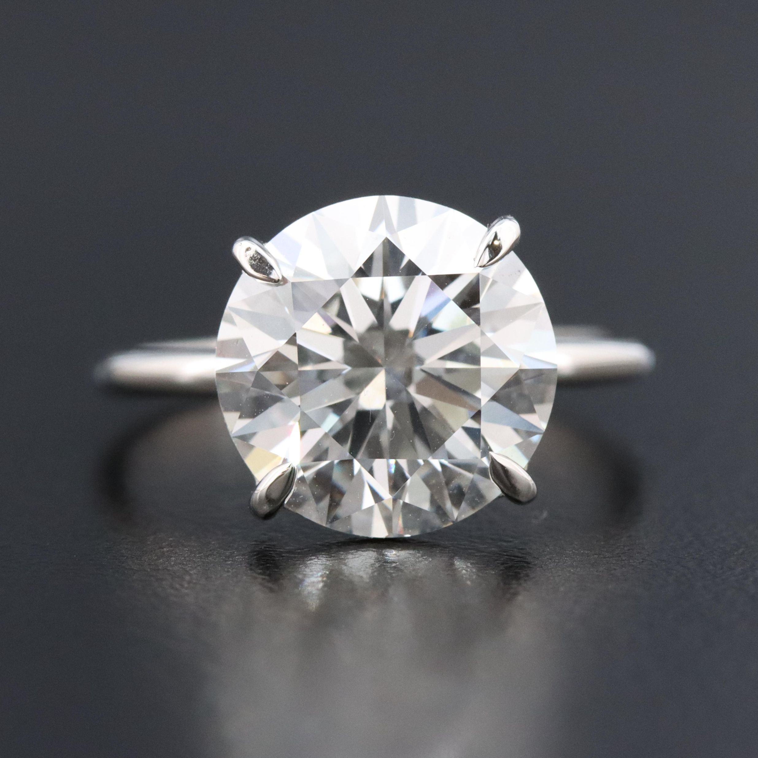 Platinum 5.00 CT Lab Grown Diamond Solitaire Ring with IGI Report