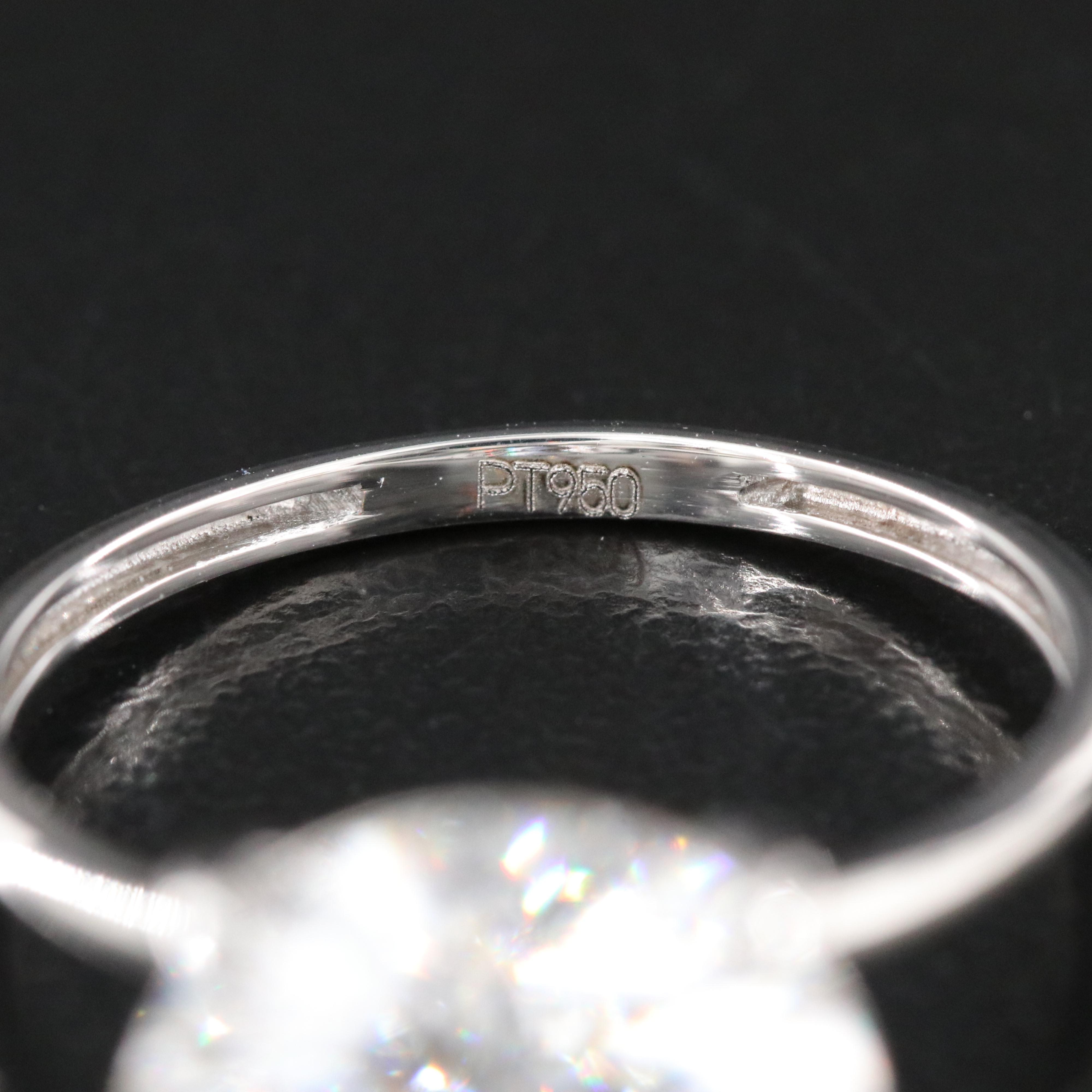 Platinum 5.08 CT Lab Grown Diamond Solitaire Ring with IGI Report
