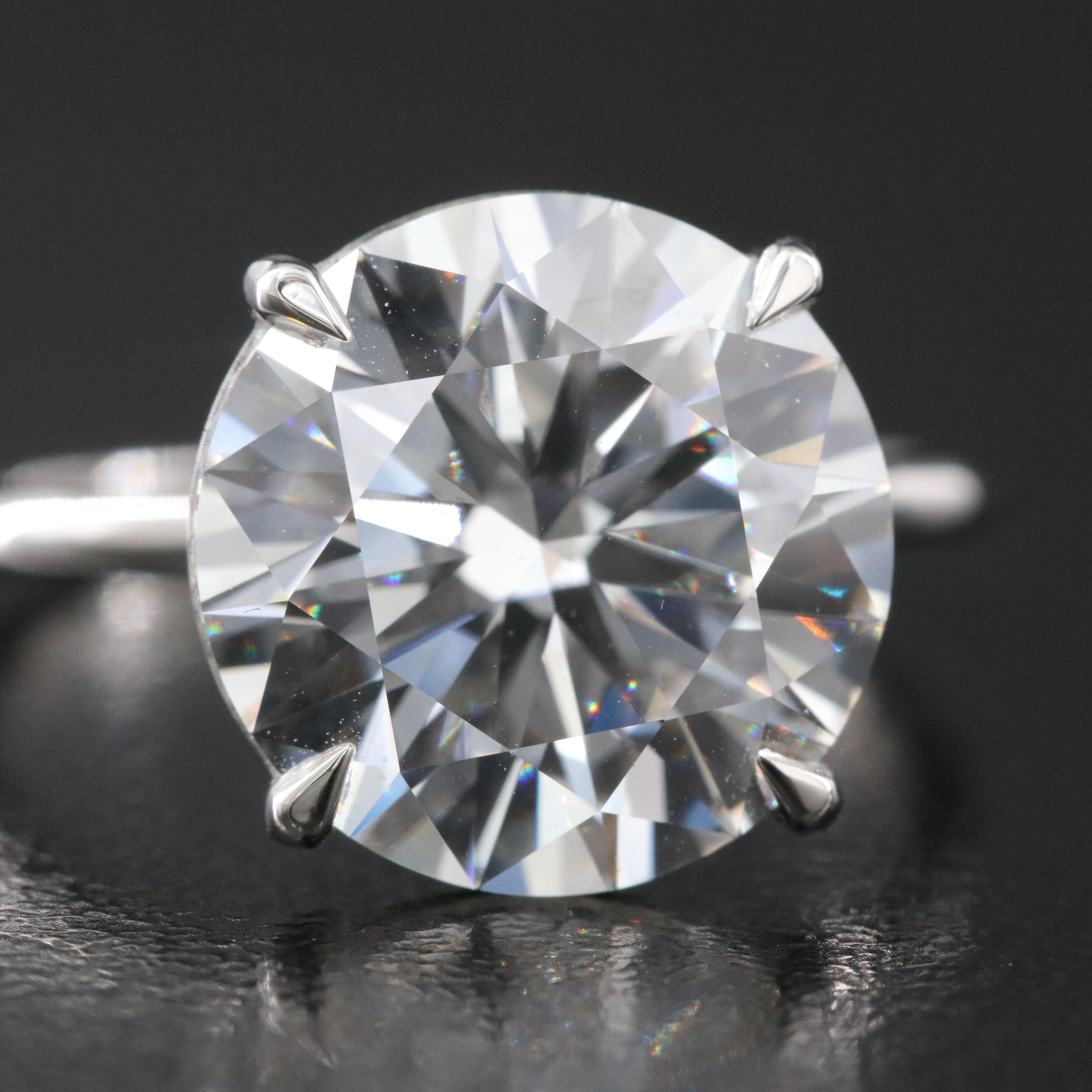 Platinum 6.00 CT Lab Grown Diamond Solitaire Ring with IGI Report