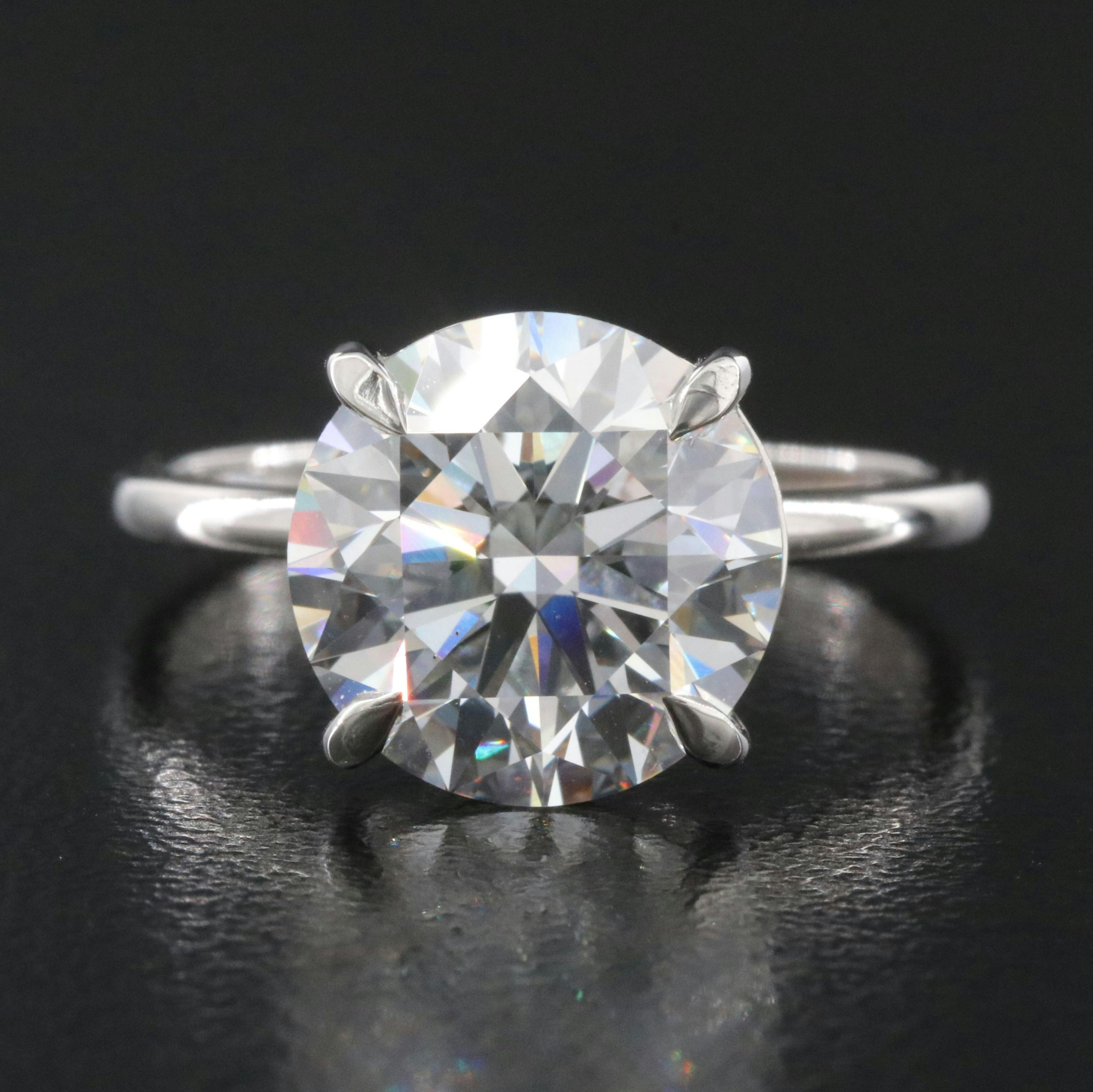 Platinum 4.09 CT Lab Grown Diamond Solitaire Ring with IGI Report