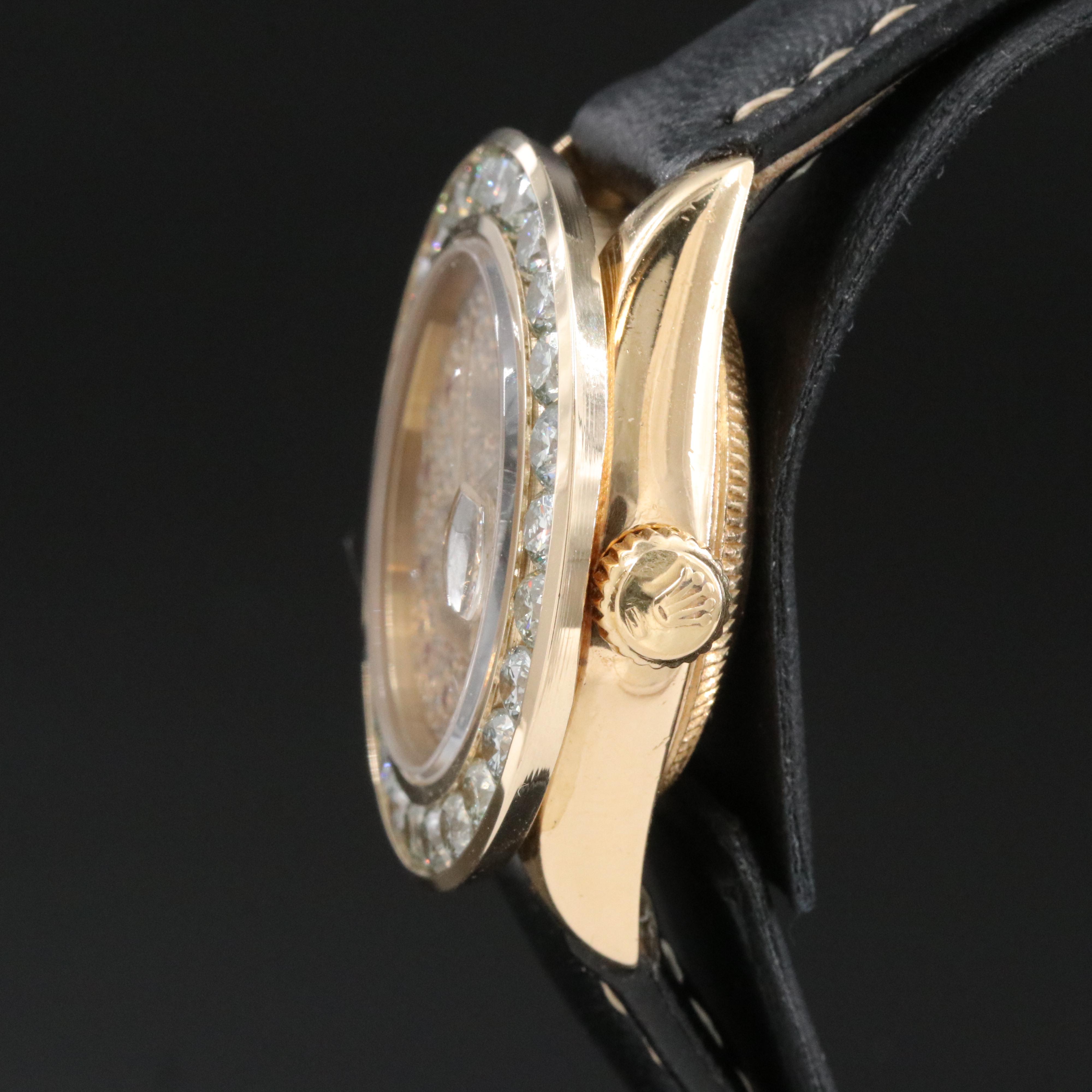 Rolex Datejust 69178 3.41 CTW Custom Diamond 26mm 18K Automatic Watch