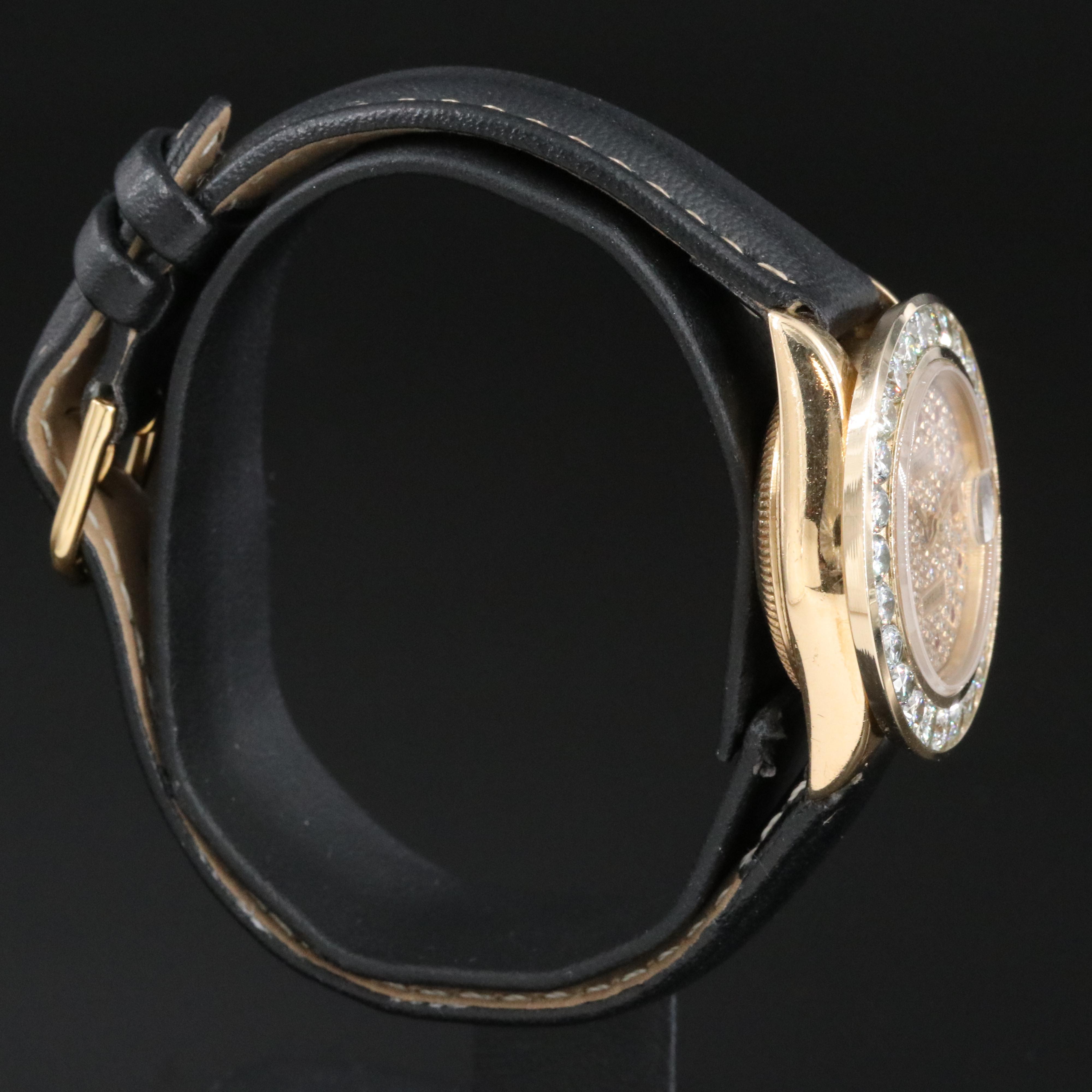 Rolex Datejust 69178 3.41 CTW Custom Diamond 26mm 18K Automatic Watch