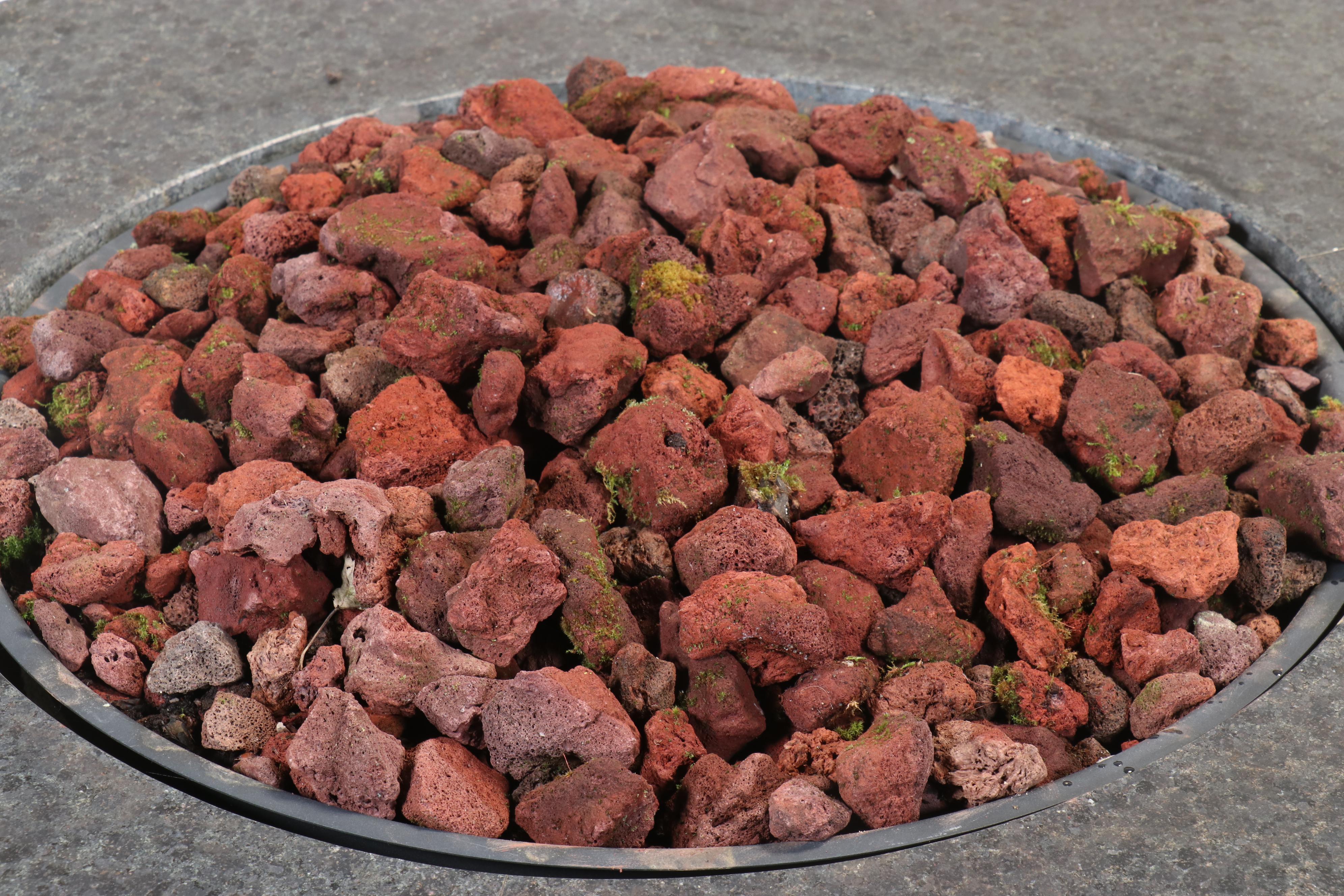 Faux Stone and Black Granite Gas Fire Pit with Fuel Control