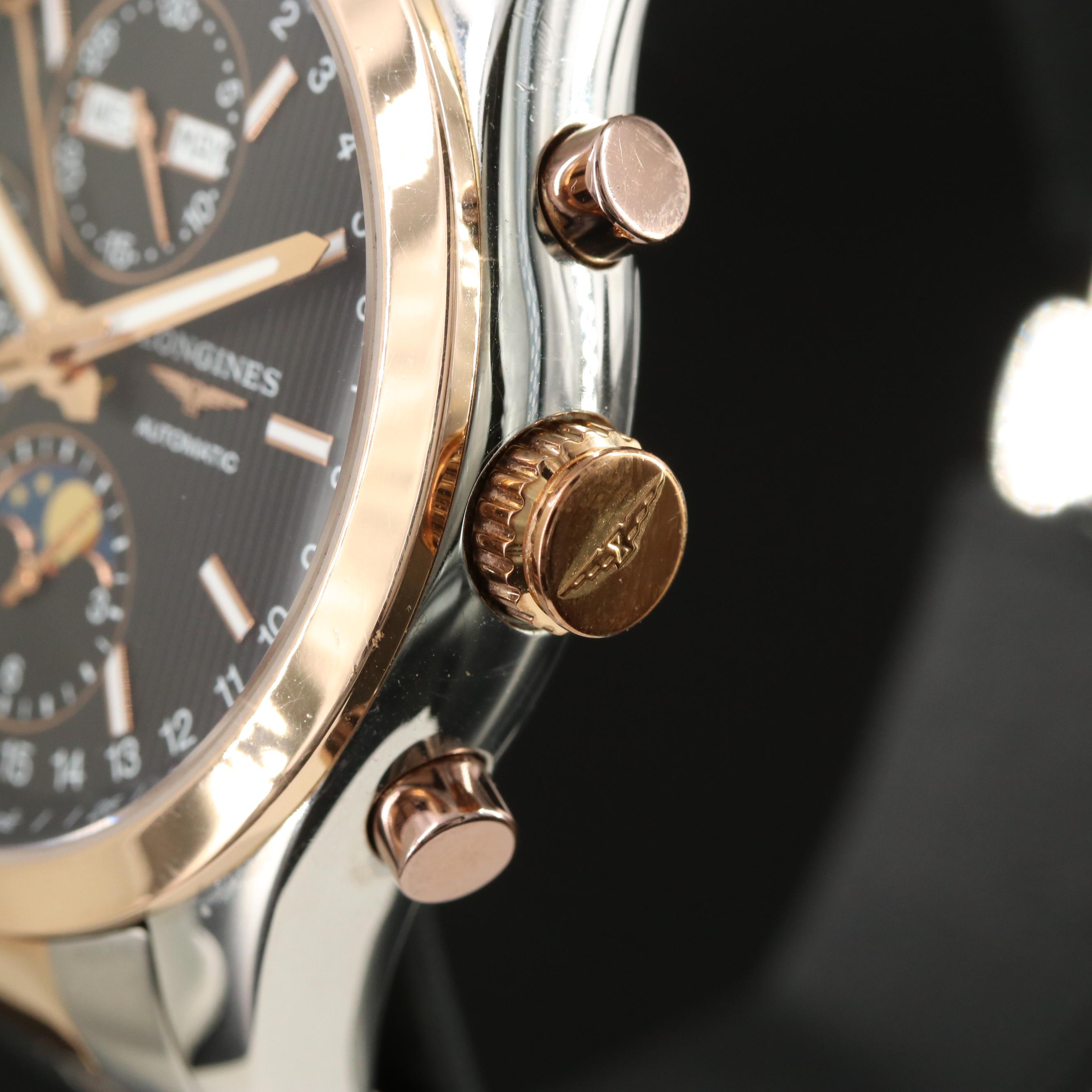 Longines Conquest Classic 18K Rose Gold & Steel 42mm Automatic Watch L2.798.5