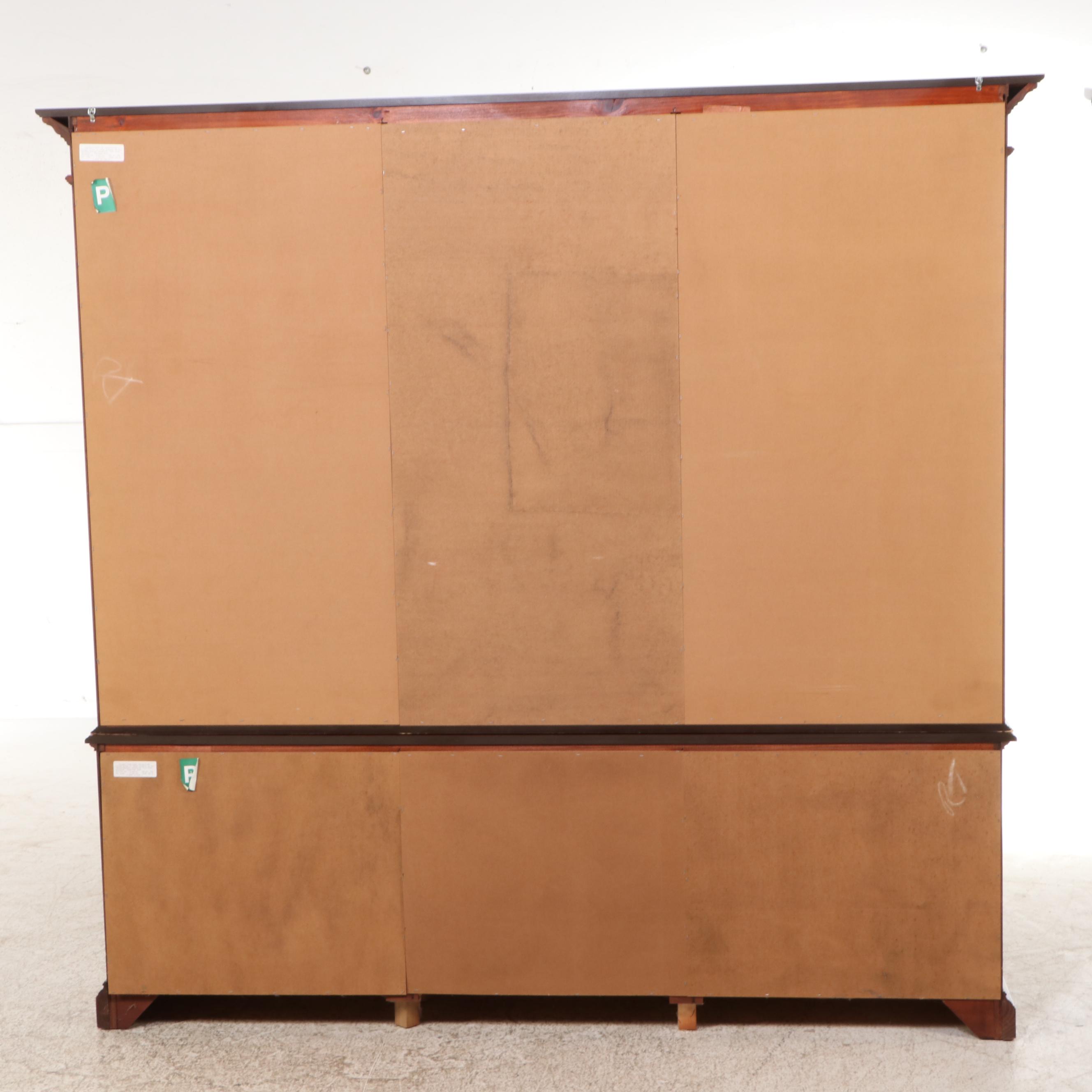 Pulaski Furniture Neoclassical Style Pine Cabinet Bookcase