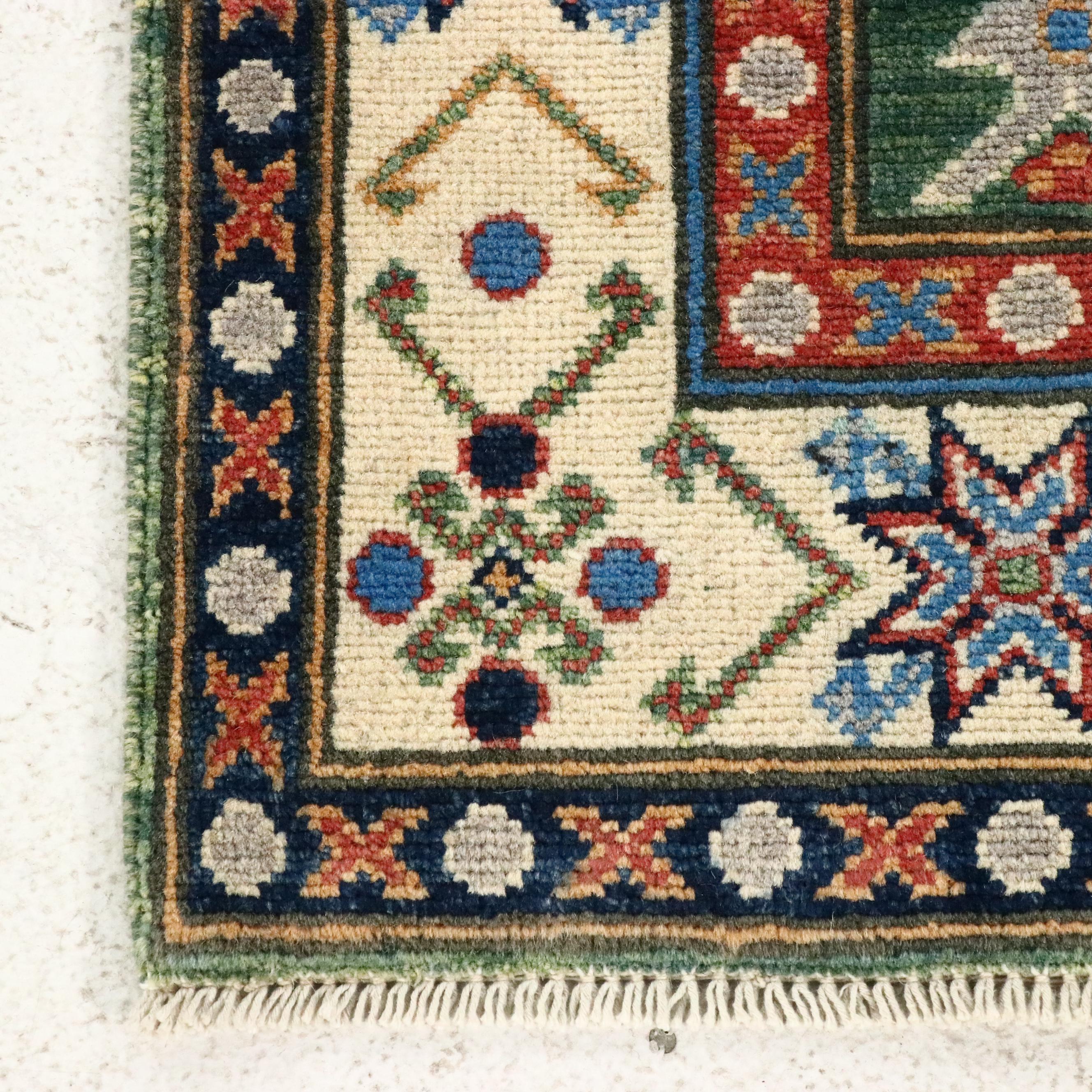 2'8 x 4'2 Hand-Knotted Pakistani Kazak Accent Rug