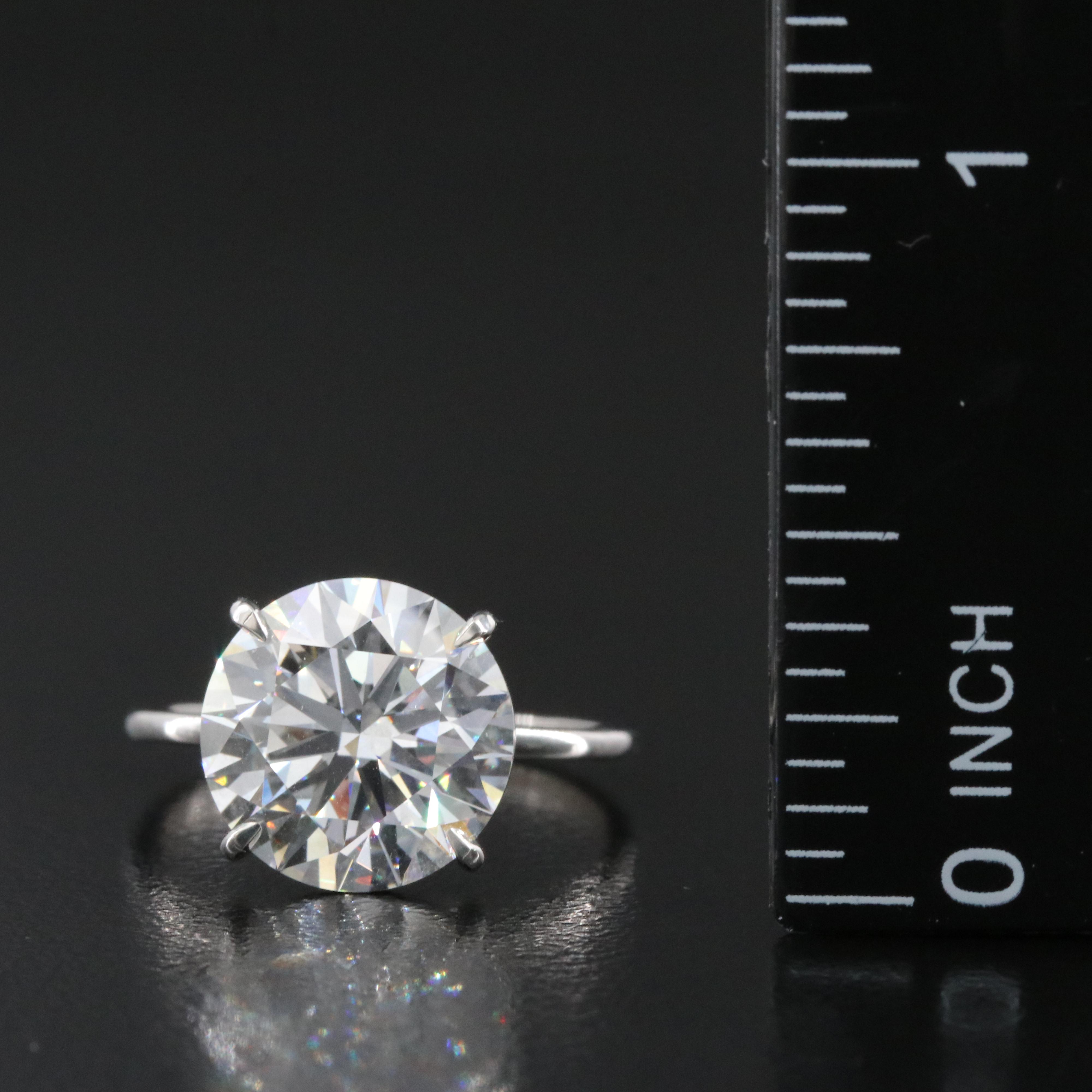 Platinum 5.07 CT Lab Grown Diamond Solitaire Ring with IGI Report