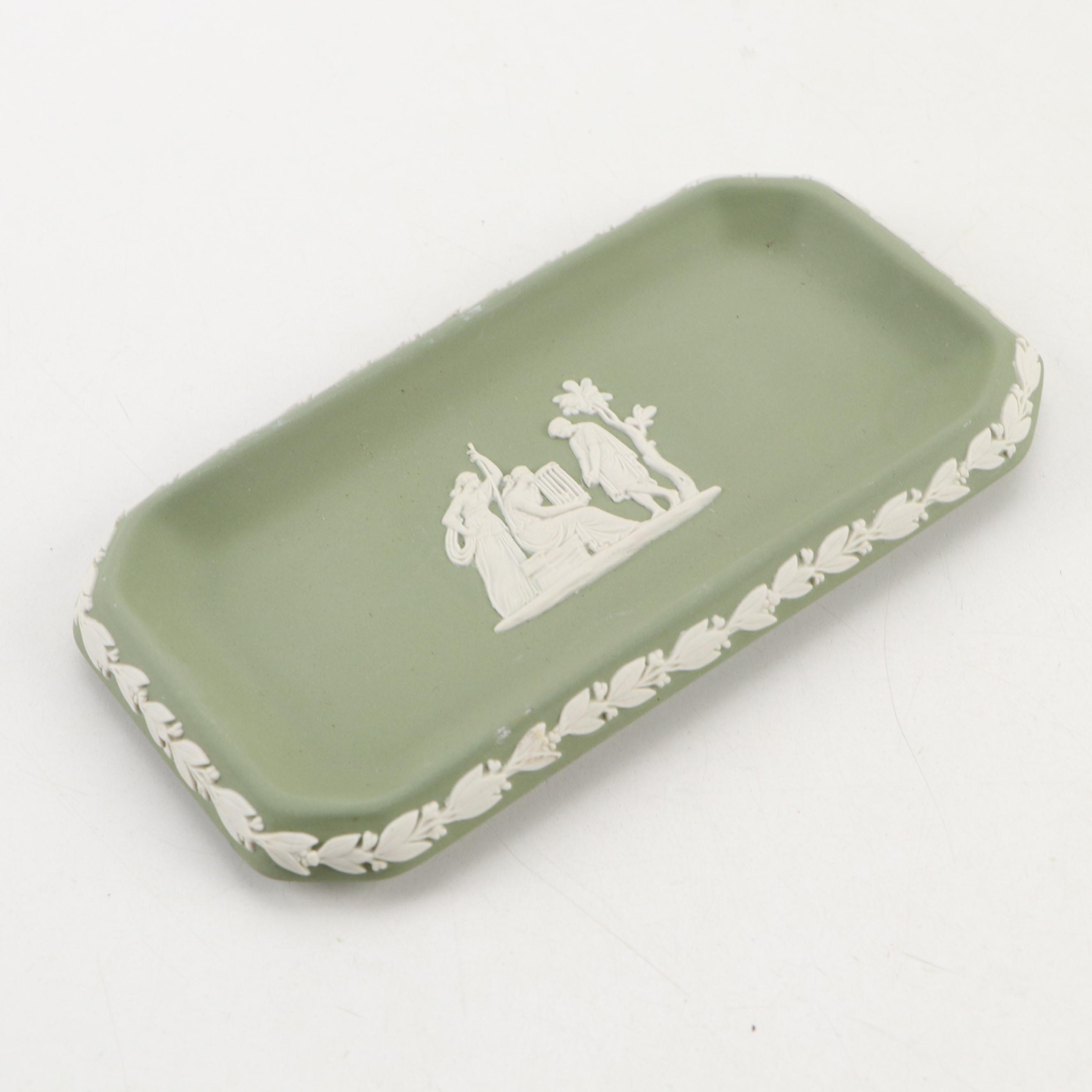 Wedgwood Jasperware Lidded Box, Dishes with Queen's Ware Vase and More