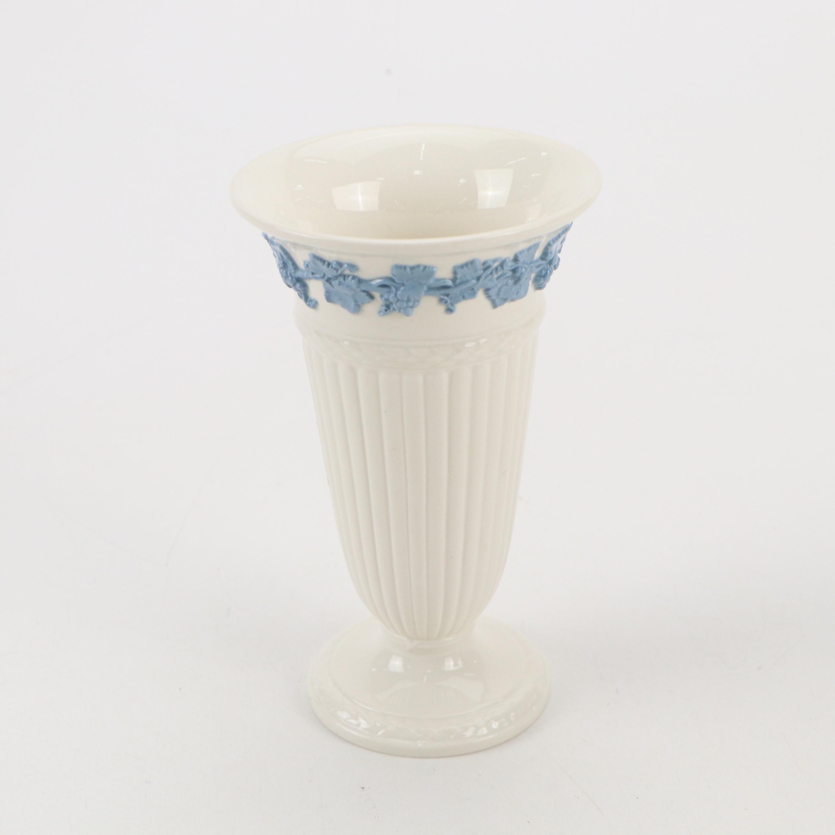 Wedgwood Jasperware Lidded Box, Dishes with Queen's Ware Vase and More