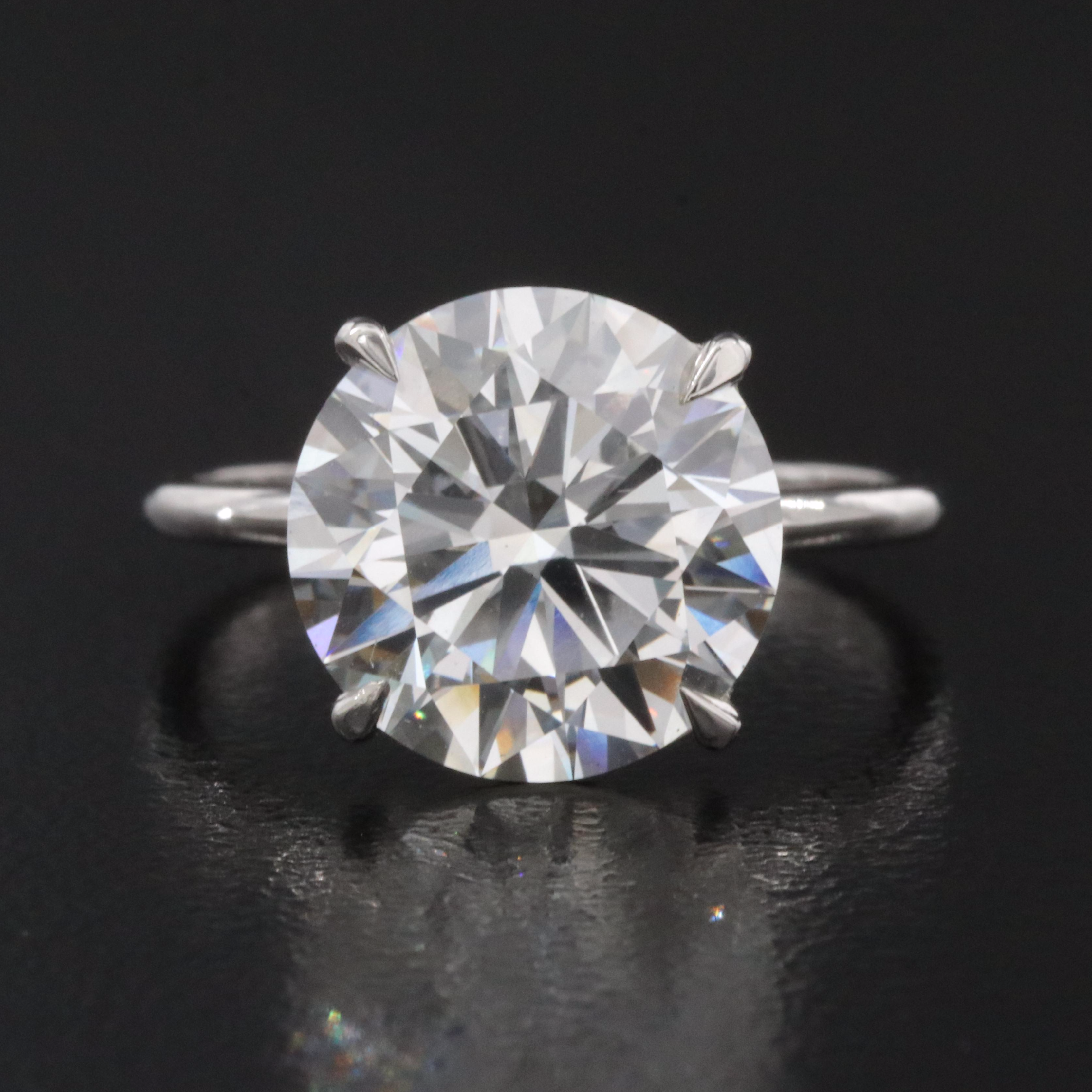 Platinum 5.08 CT Lab Grown Diamond Solitaire Ring with IGI Report
