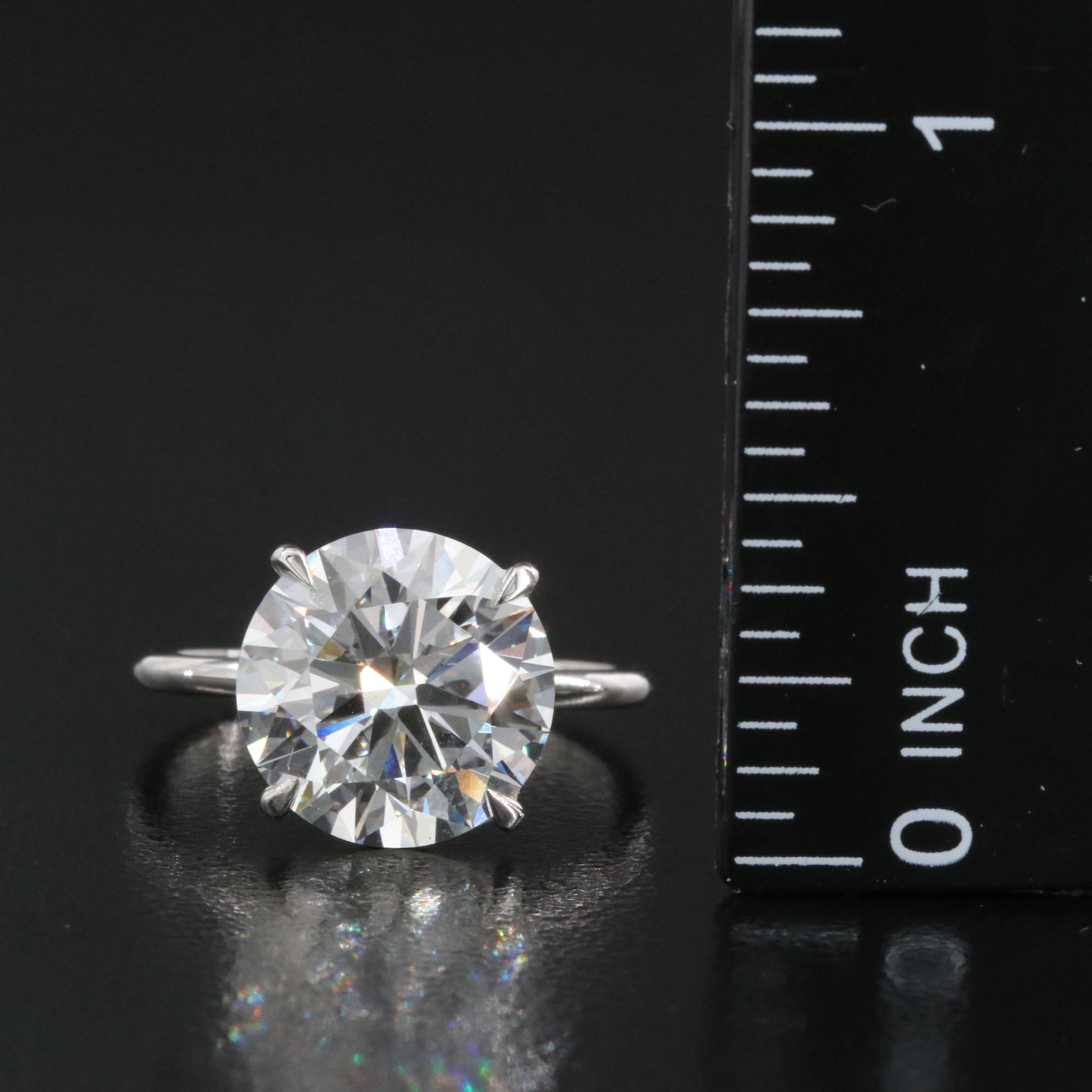 Platinum 5.08 CT Lab Grown Diamond Solitaire Ring with IGI Report